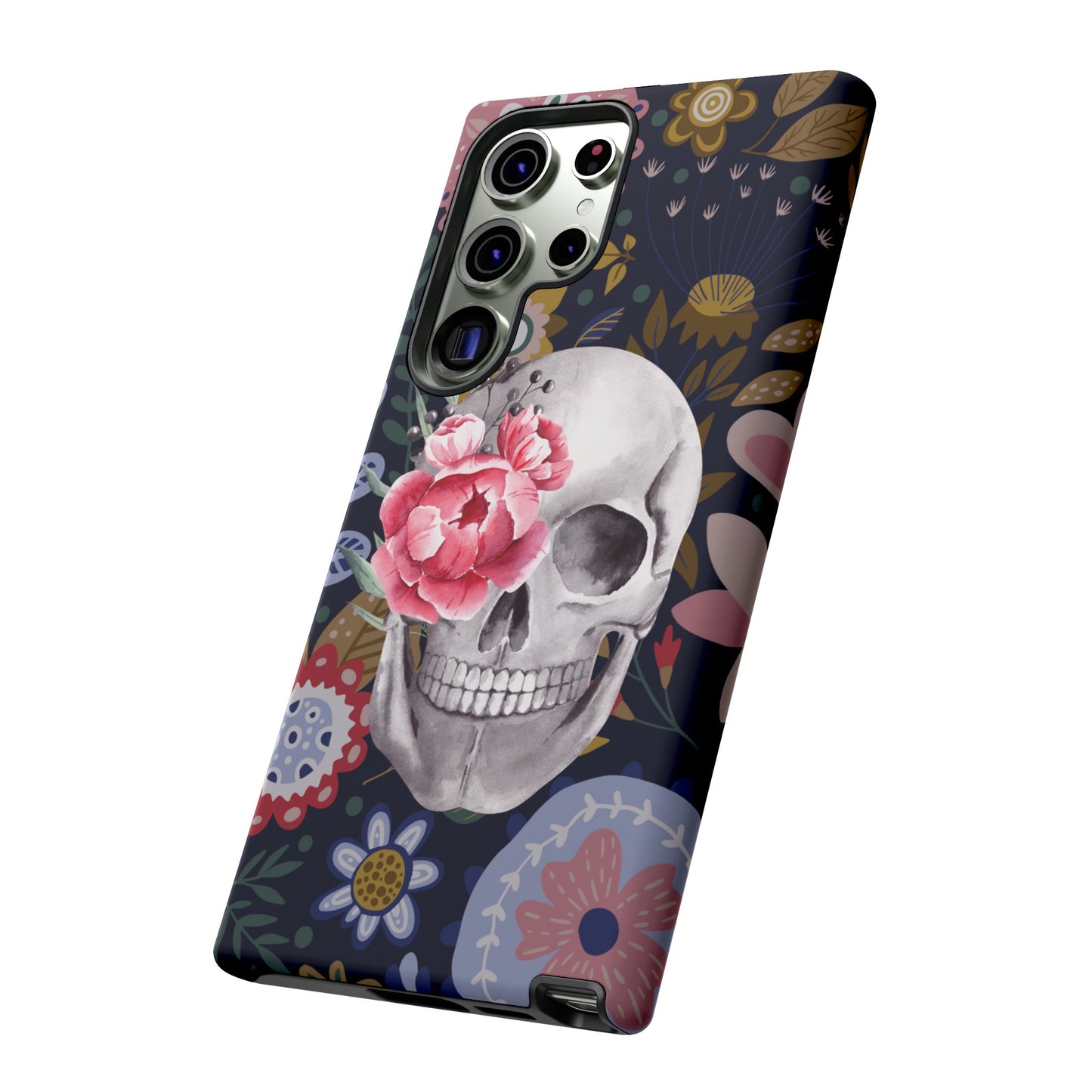 Floral Skull Wallpaper Phone Case | iPhone 15 Plus/ Pro, 14, 13, 12| Google Pixel 7, Pro, 5| Samsung Galaxy S23 All Major Phone Models