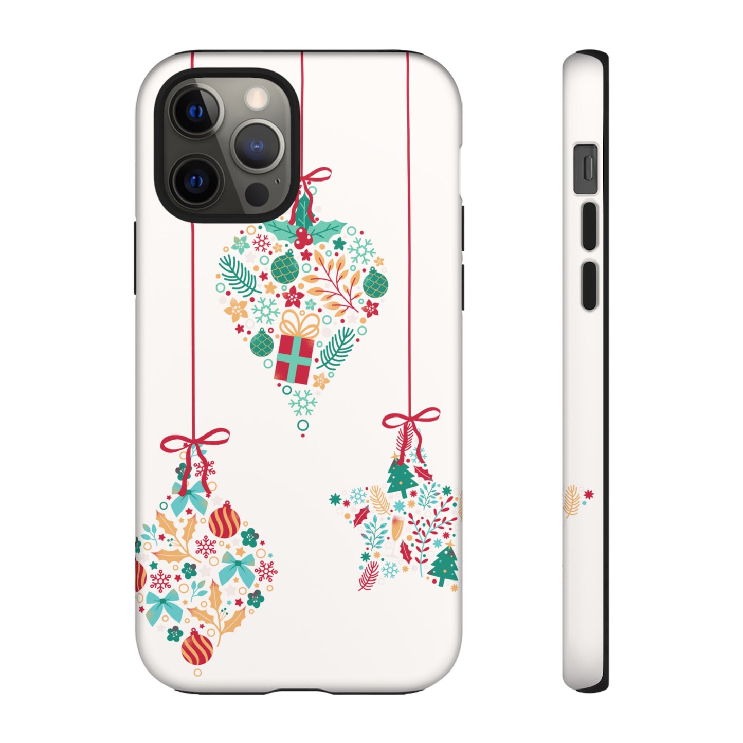 Christmas Ornaments Wallpaper Phone Case | iPhone 15 Plus/ Pro, 14, 13, 12| Google Pixel 7, Pro, 5| Samsung Galaxy S23 All Major Phone Models