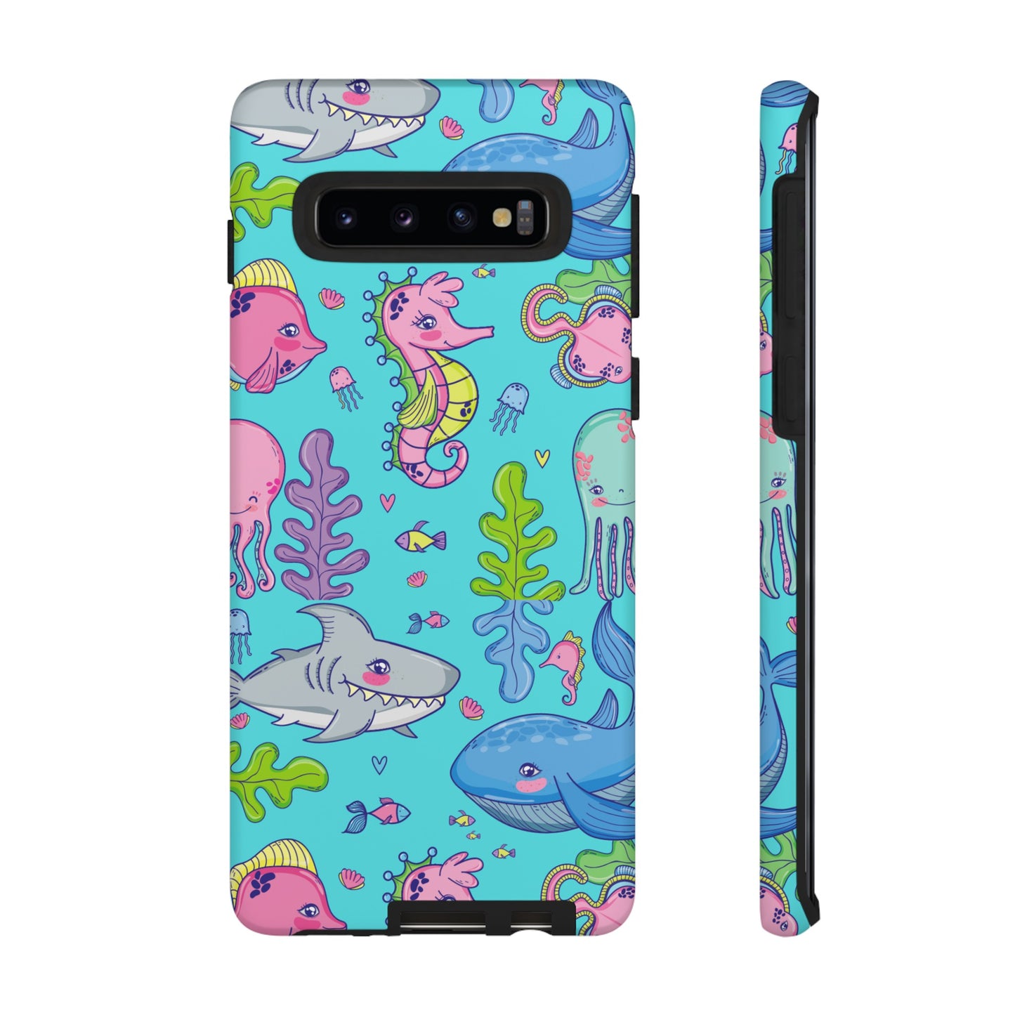 Cartoon Sea Creatures Wallpaper Phone Case | iPhone 15 Plus/ Pro, 14, 13, 12| Google Pixel 7, Pro, 5| Samsung Galaxy S23 All Major Phone Models