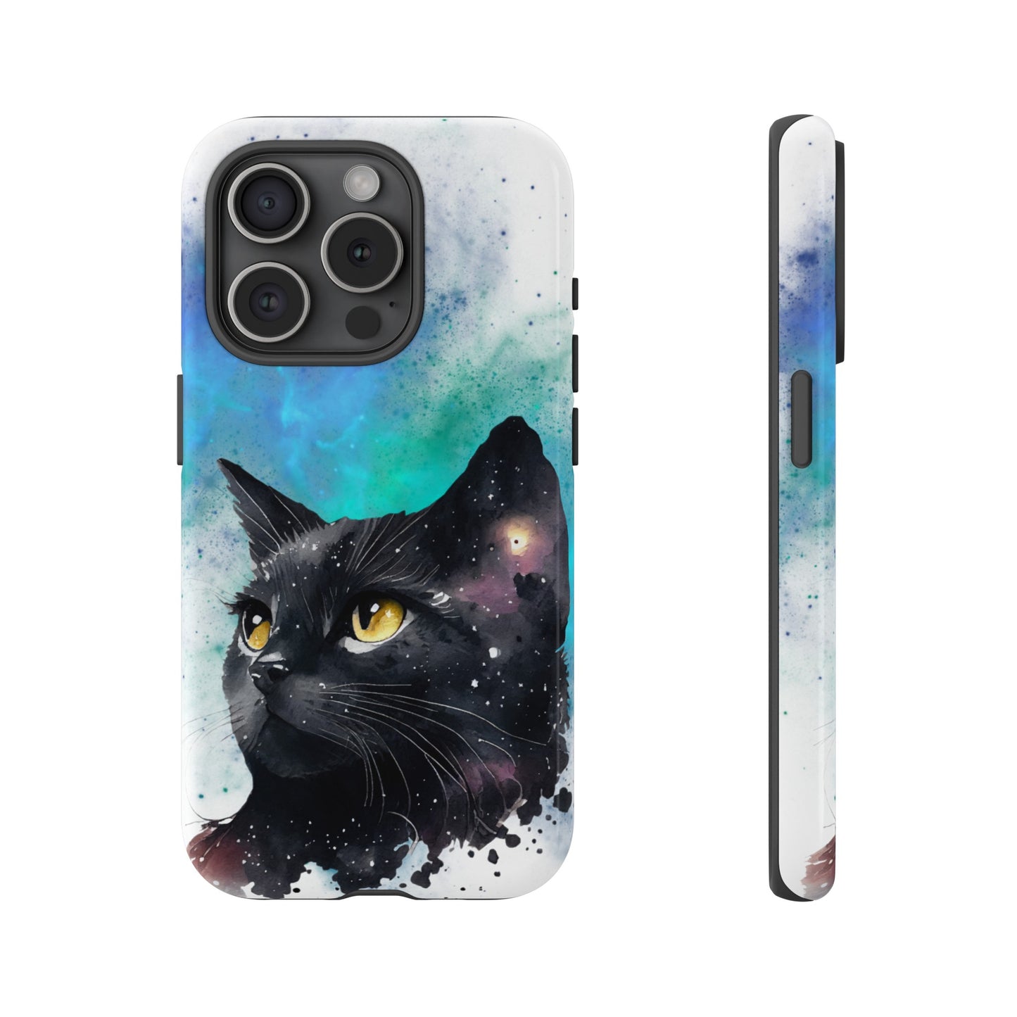 Cosmic Black Cat Phone Case | iPhone 15 Plus/ Pro, 14, 13, 12| Google Pixel 7, Pro, 5| Samsung Galaxy S23 All Major Phone Models