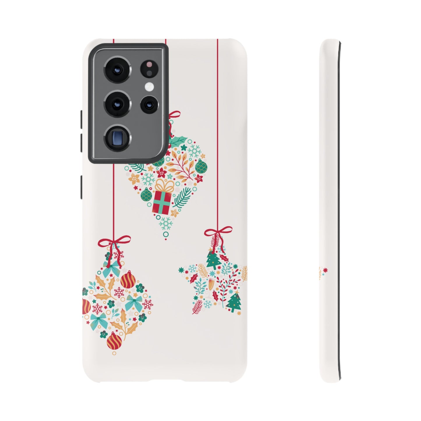 Christmas Ornaments Wallpaper Phone Case | iPhone 15 Plus/ Pro, 14, 13, 12| Google Pixel 7, Pro, 5| Samsung Galaxy S23 All Major Phone Models