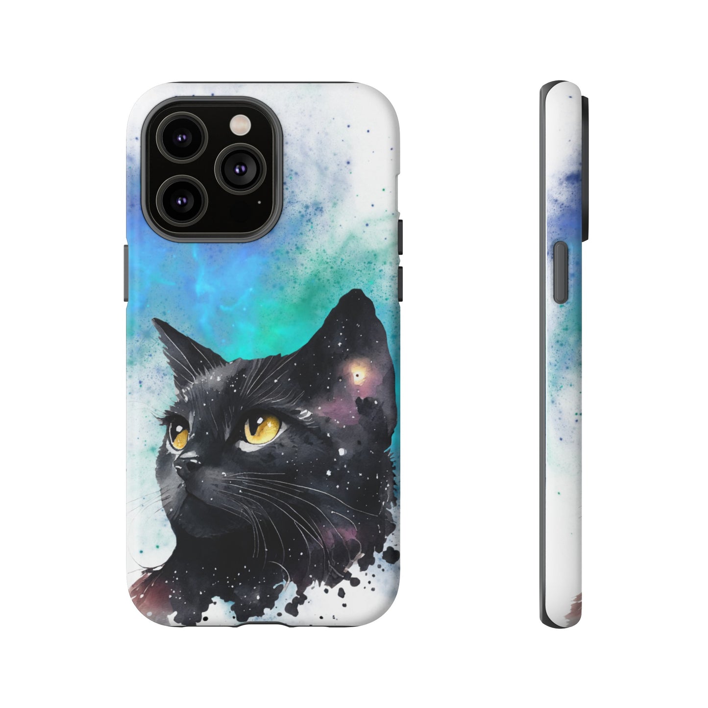 Cosmic Black Cat Phone Case | iPhone 15 Plus/ Pro, 14, 13, 12| Google Pixel 7, Pro, 5| Samsung Galaxy S23 All Major Phone Models