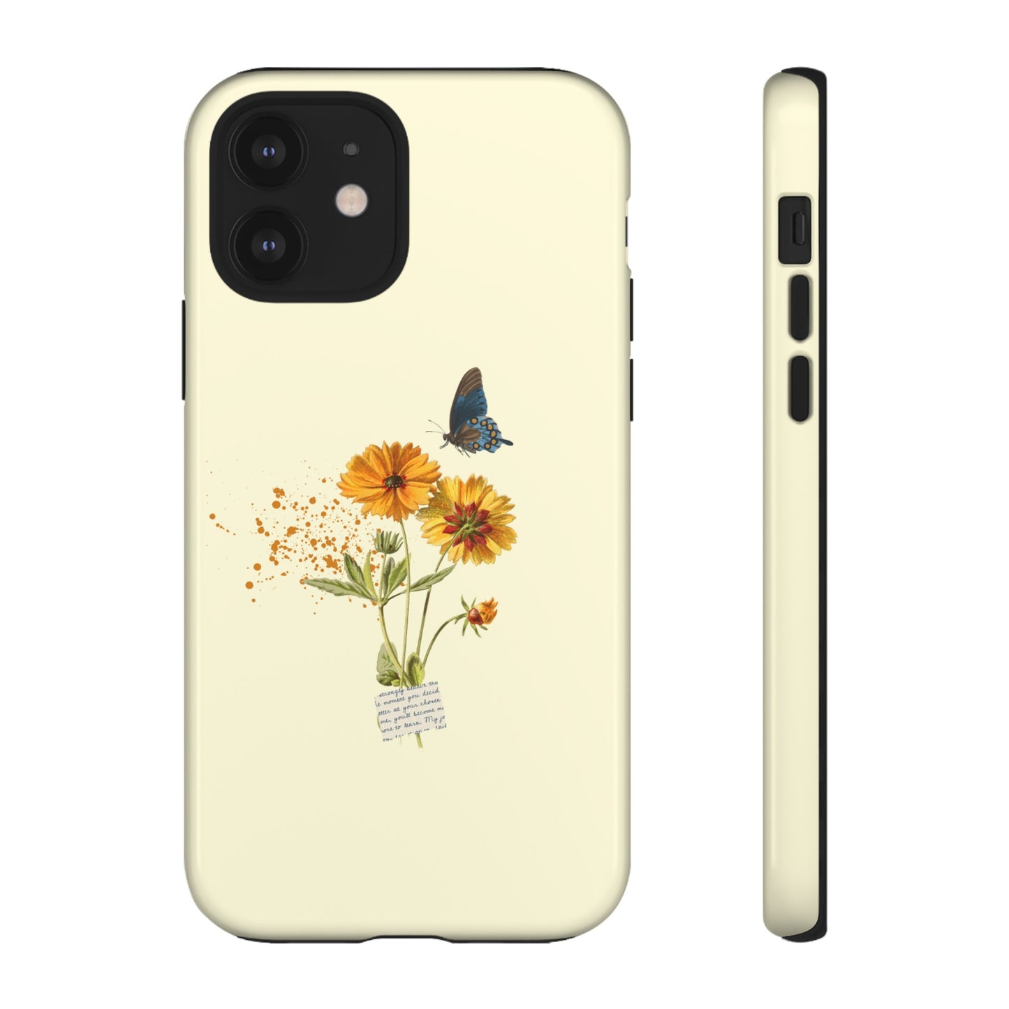 Butterfly Sunflowers Phone Case | iPhone 15 Plus/ Pro, 14, 13, 12| Google Pixel 7, Pro, 5| Samsung Galaxy S23 All Major Phone Models