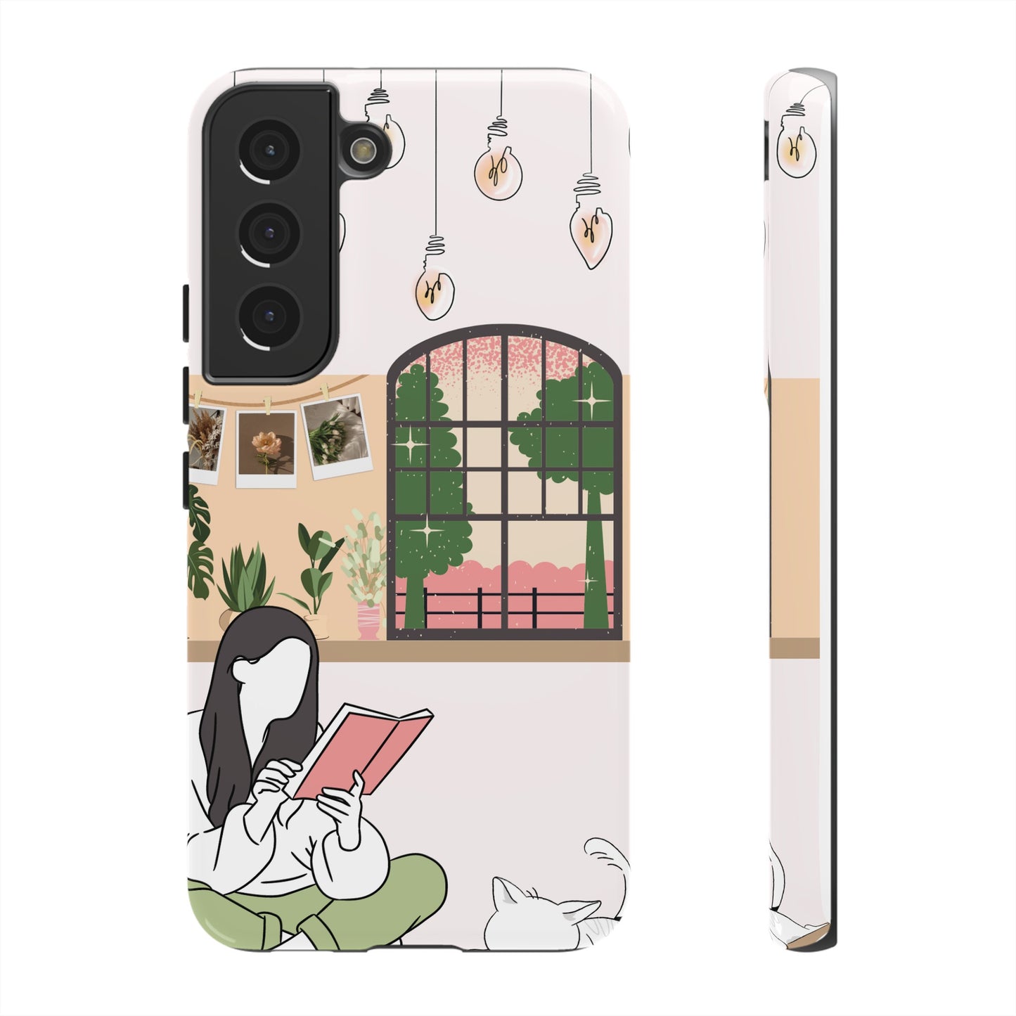 Girl and Cat Wallpaper Phone Case | iPhone 15 Plus/ Pro, 14, 13, 12| Google Pixel 7, Pro, 5| Samsung Galaxy S23 All Major Phone Models