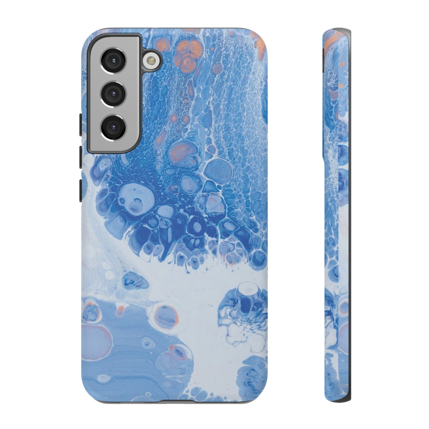 Blue and White Resin Inspired Phone Case |iPhone 15 Plus/ Pro, 14, 13, 12| Google Pixel 7, Pro, 5| Samsung Galaxy S23 All Major Phone Models