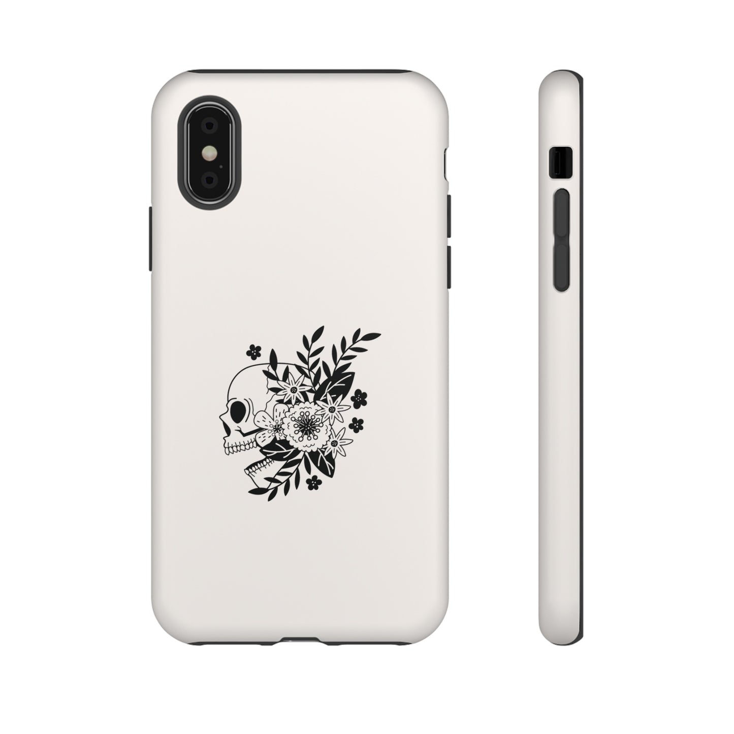 Skull with Flowers Wallpaper Phone Case | iPhone 15 Plus/ Pro, 14, 13, 12| Google Pixel 7, Pro, 5| Samsung Galaxy S23 All Major Phone Models