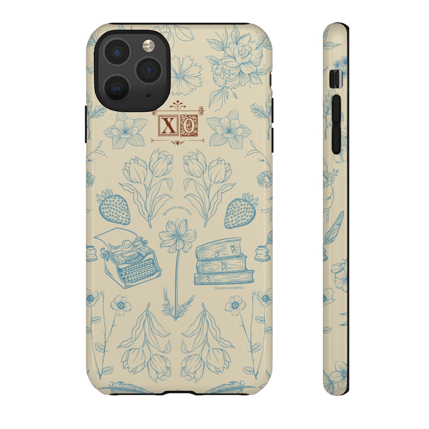 Typewriter Among The Flowers Phone Case | iPhone 15 Plus/ Pro, 14, 13, 12| Google Pixel 7, Pro, 5| Samsung Galaxy S23 All Major Phone Models