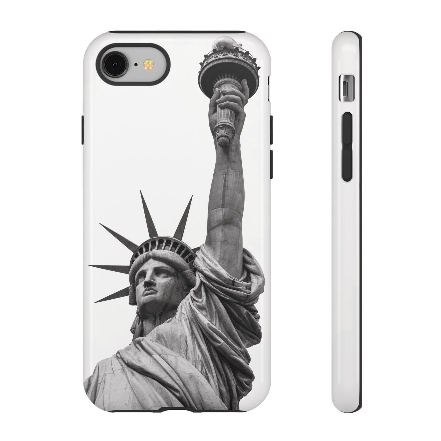 Black & White Statue of Liberty Wallpaper Phone Case | iPhone 15 Plus/ Pro, 14, 13, 12| Google Pixel 7, Pro, 5| Samsung Galaxy S23 All Major Phone Models