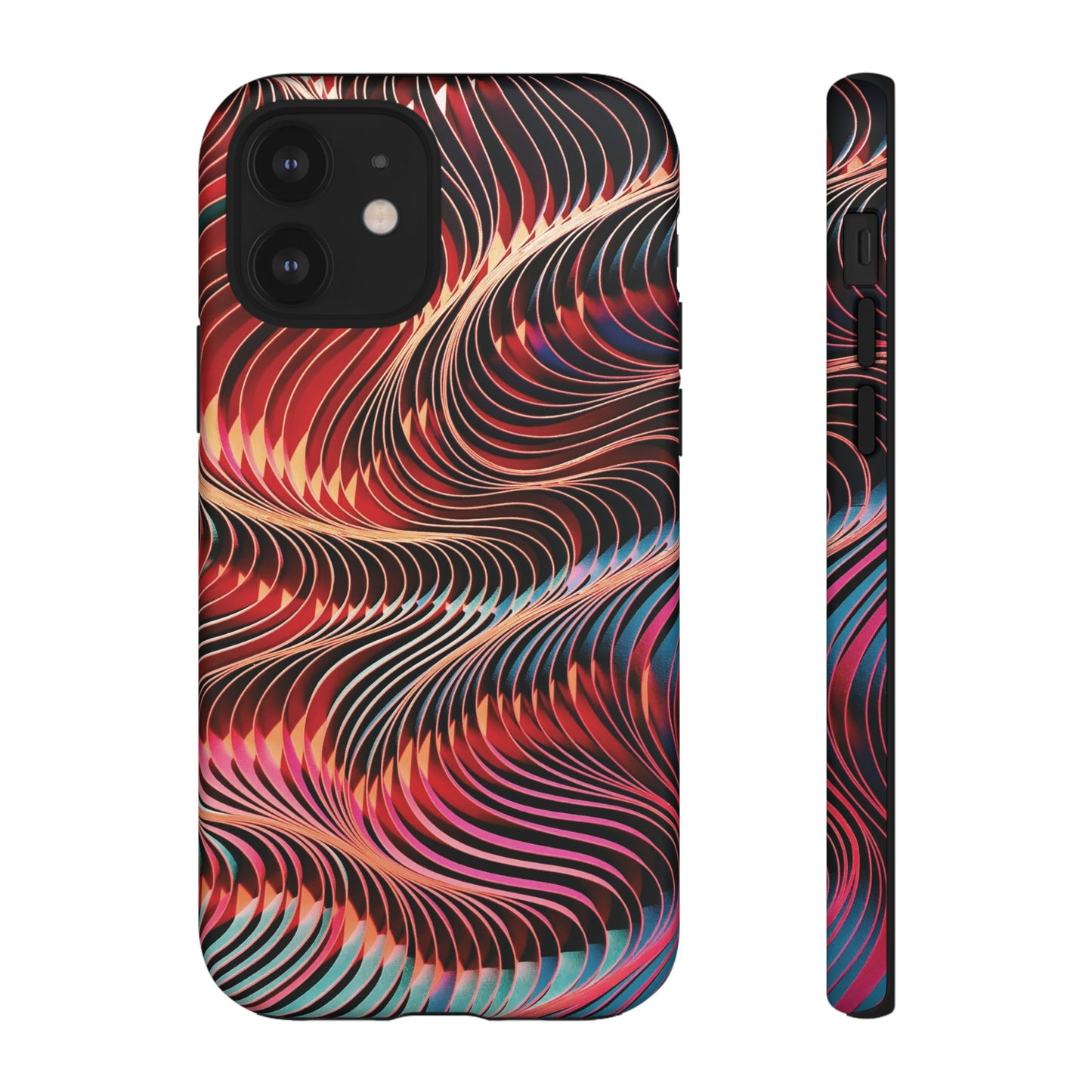 Wavy Crimson Abstract Wallpaper Phone Case|iPhone 15 Plus/ Pro, 14, 13, 12|Google Pixel 7, Pro, 5| Samsung Galaxy S23 All Major Phone Models