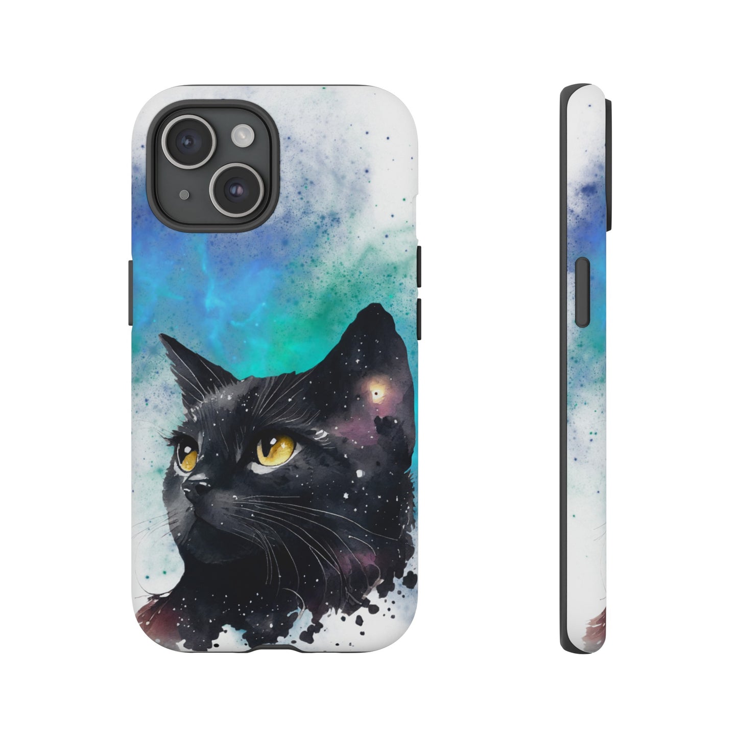 Cosmic Black Cat Phone Case | iPhone 15 Plus/ Pro, 14, 13, 12| Google Pixel 7, Pro, 5| Samsung Galaxy S23 All Major Phone Models