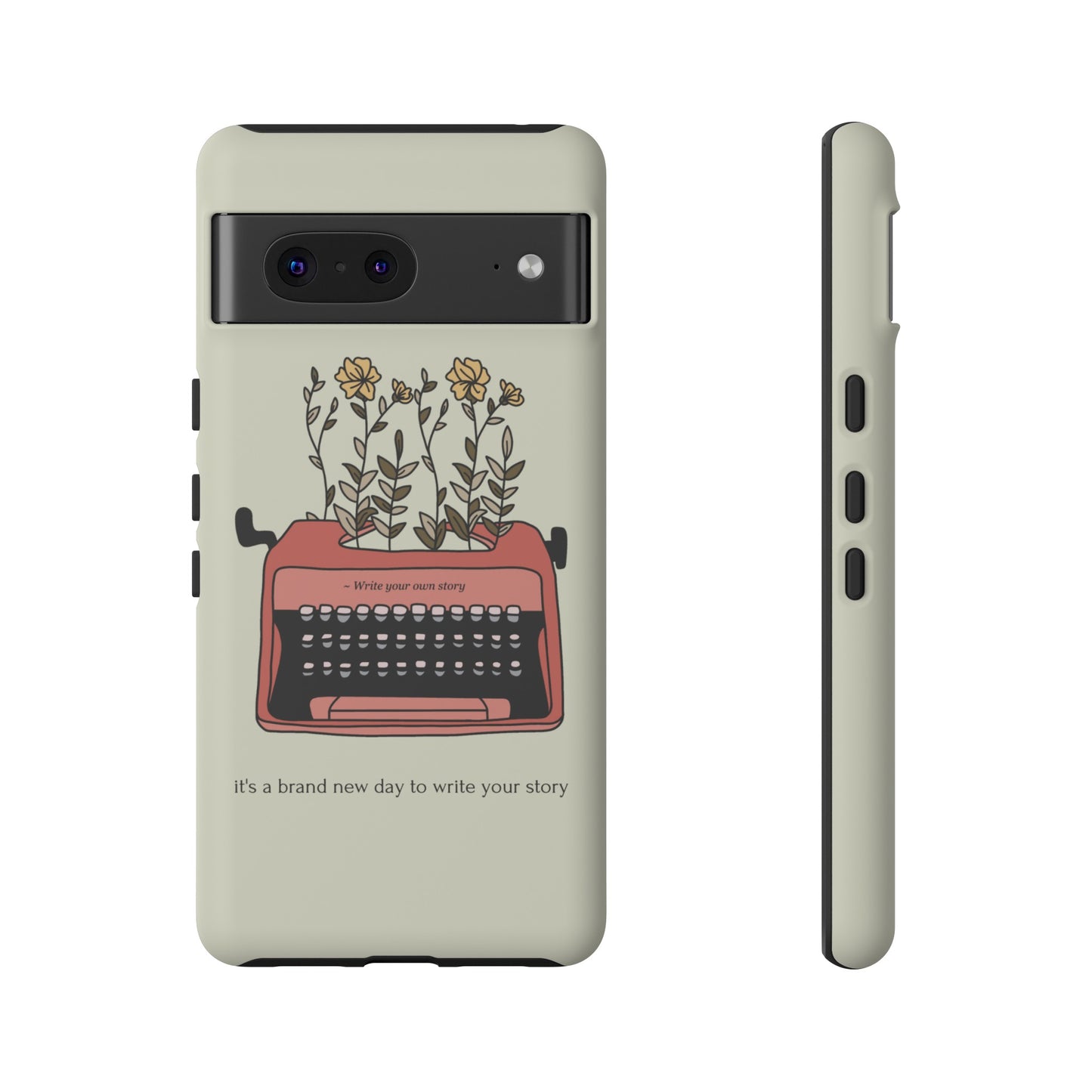 Flower Typewriter Phone Case | iPhone 15 Plus/ Pro, 14, 13, 12| Google Pixel 7, Pro, 5| Samsung Galaxy S23 All Major Phone Models