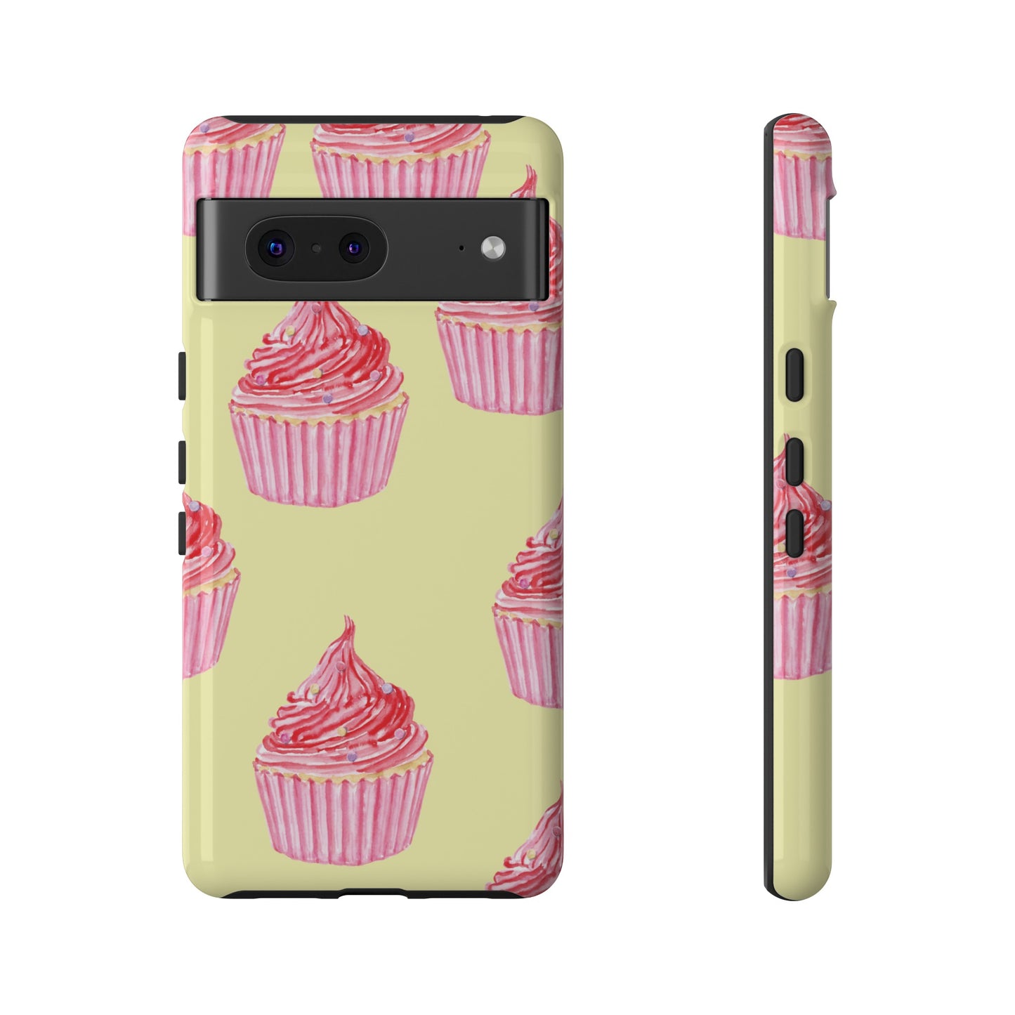 Pink Cupcake Wallpaper Phone Case | iPhone 15 Plus/ Pro, 14, 13, 12| Google Pixel 7, Pro, 5| Samsung Galaxy S23 All Major Phone Models