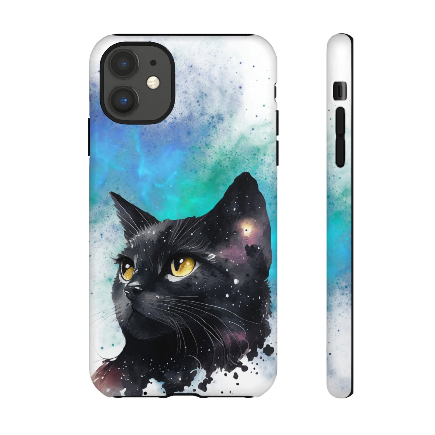 Cosmic Black Cat Phone Case | iPhone 15 Plus/ Pro, 14, 13, 12| Google Pixel 7, Pro, 5| Samsung Galaxy S23 All Major Phone Models