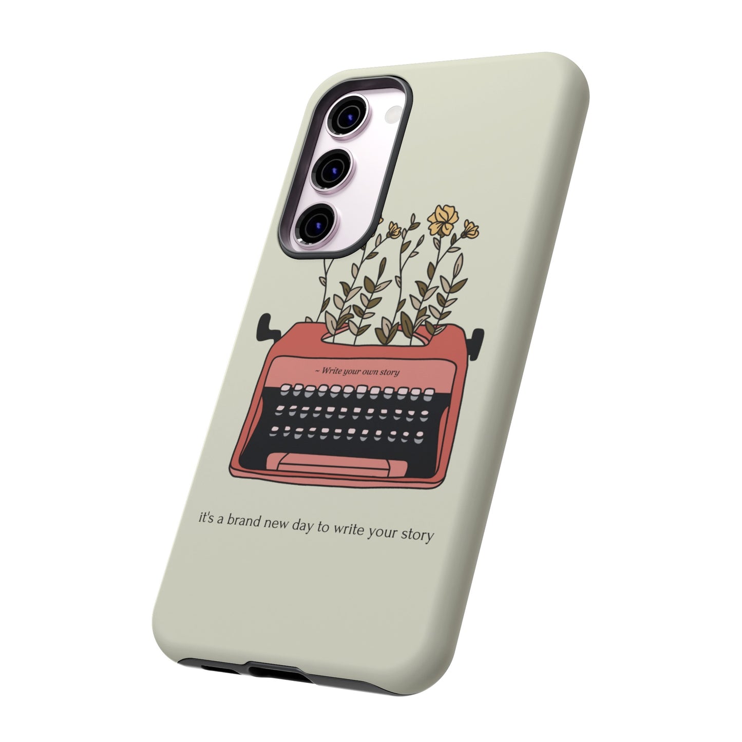 Flower Typewriter Phone Case | iPhone 15 Plus/ Pro, 14, 13, 12| Google Pixel 7, Pro, 5| Samsung Galaxy S23 All Major Phone Models