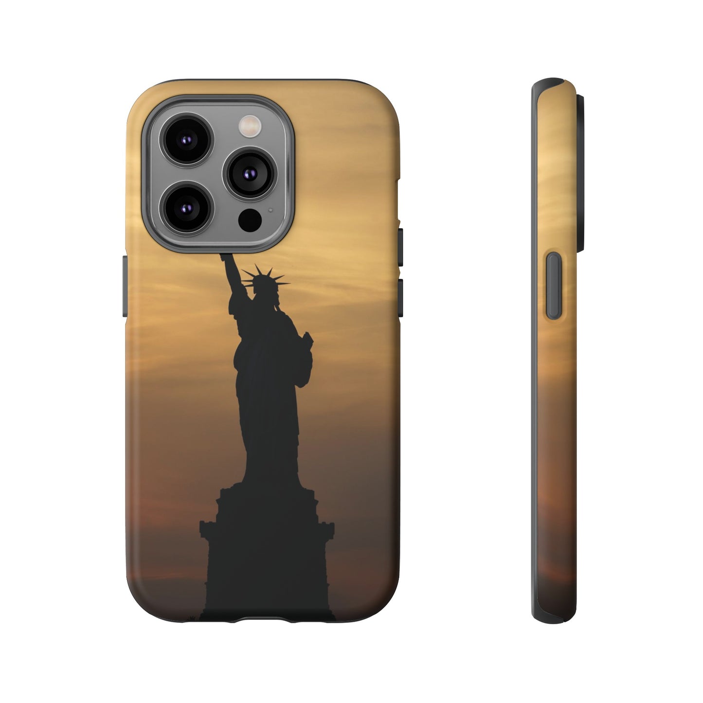 Silhouette Statue Of Liberty Wallpaper Phone Case | iPhone 15 Plus/ Pro, 14, 13, 12| Google Pixel 7, Pro, 5| Samsung Galaxy S23 All Major Phone Models