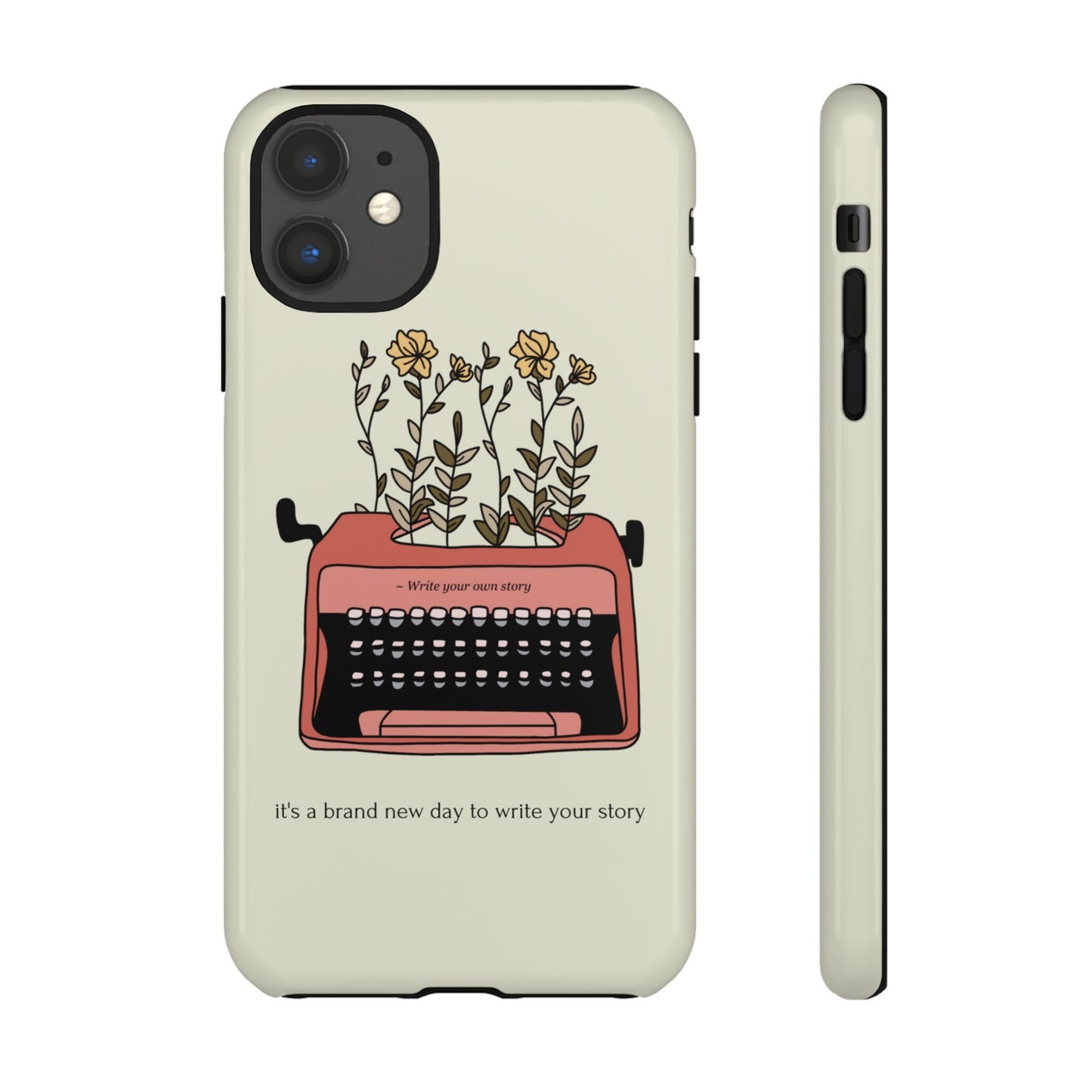 Flower Typewriter Phone Case | iPhone 15 Plus/ Pro, 14, 13, 12| Google Pixel 7, Pro, 5| Samsung Galaxy S23 All Major Phone Models