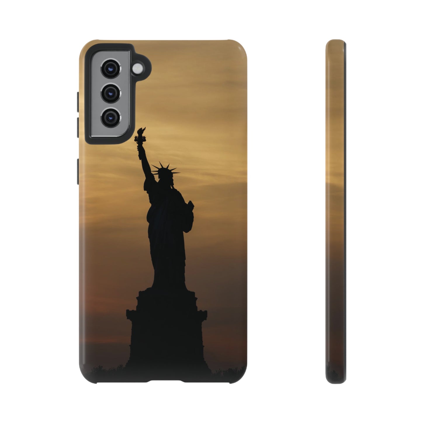 Silhouette Statue Of Liberty Wallpaper Phone Case | iPhone 15 Plus/ Pro, 14, 13, 12| Google Pixel 7, Pro, 5| Samsung Galaxy S23 All Major Phone Models