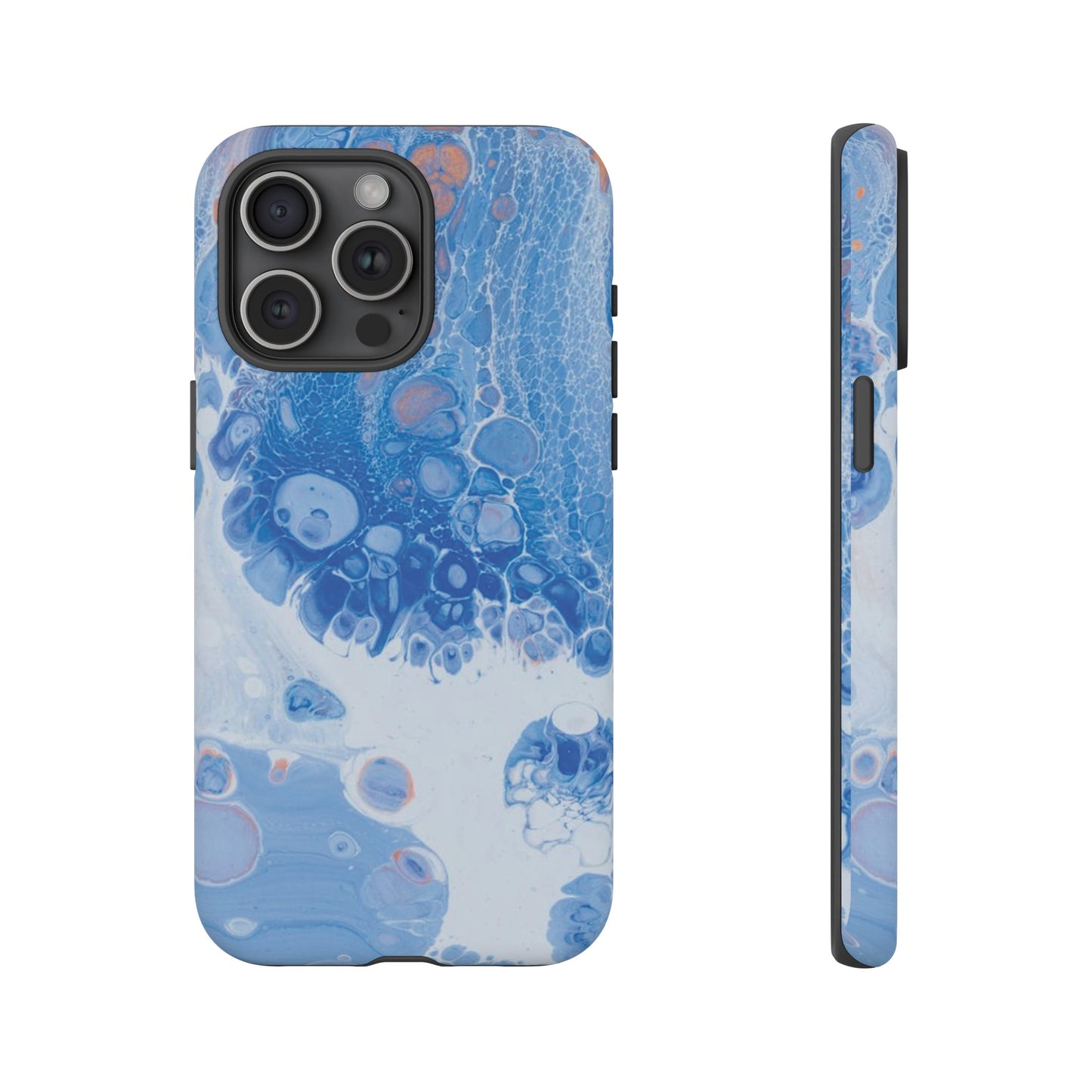 Blue and White Resin Inspired Phone Case |iPhone 15 Plus/ Pro, 14, 13, 12| Google Pixel 7, Pro, 5| Samsung Galaxy S23 All Major Phone Models