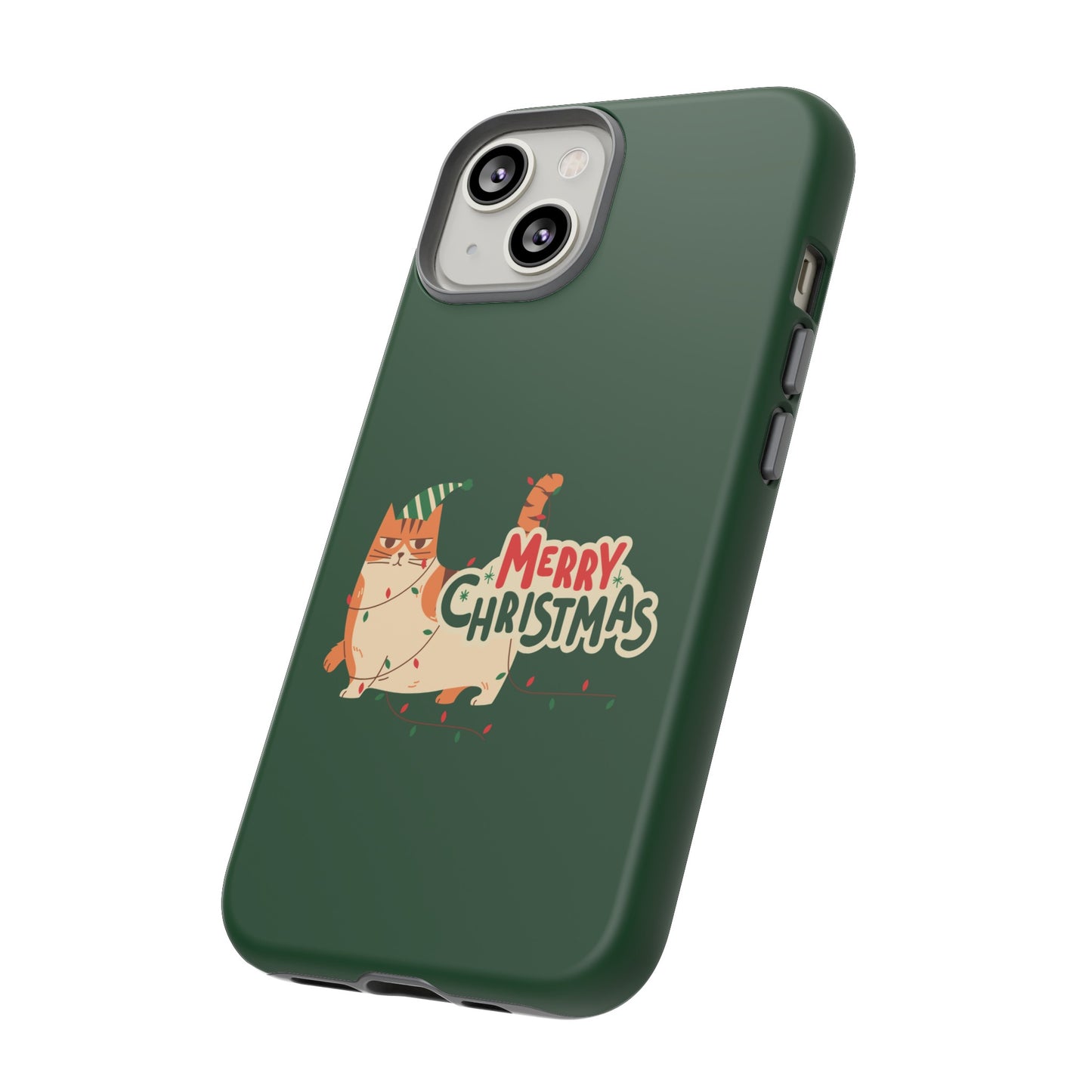 Cat Merry Christmas Phone Case | iPhone 15 Plus/ Pro, 14, 13, 12| Google Pixel 7, Pro, 5| Samsung Galaxy S23 All Major Phone Models