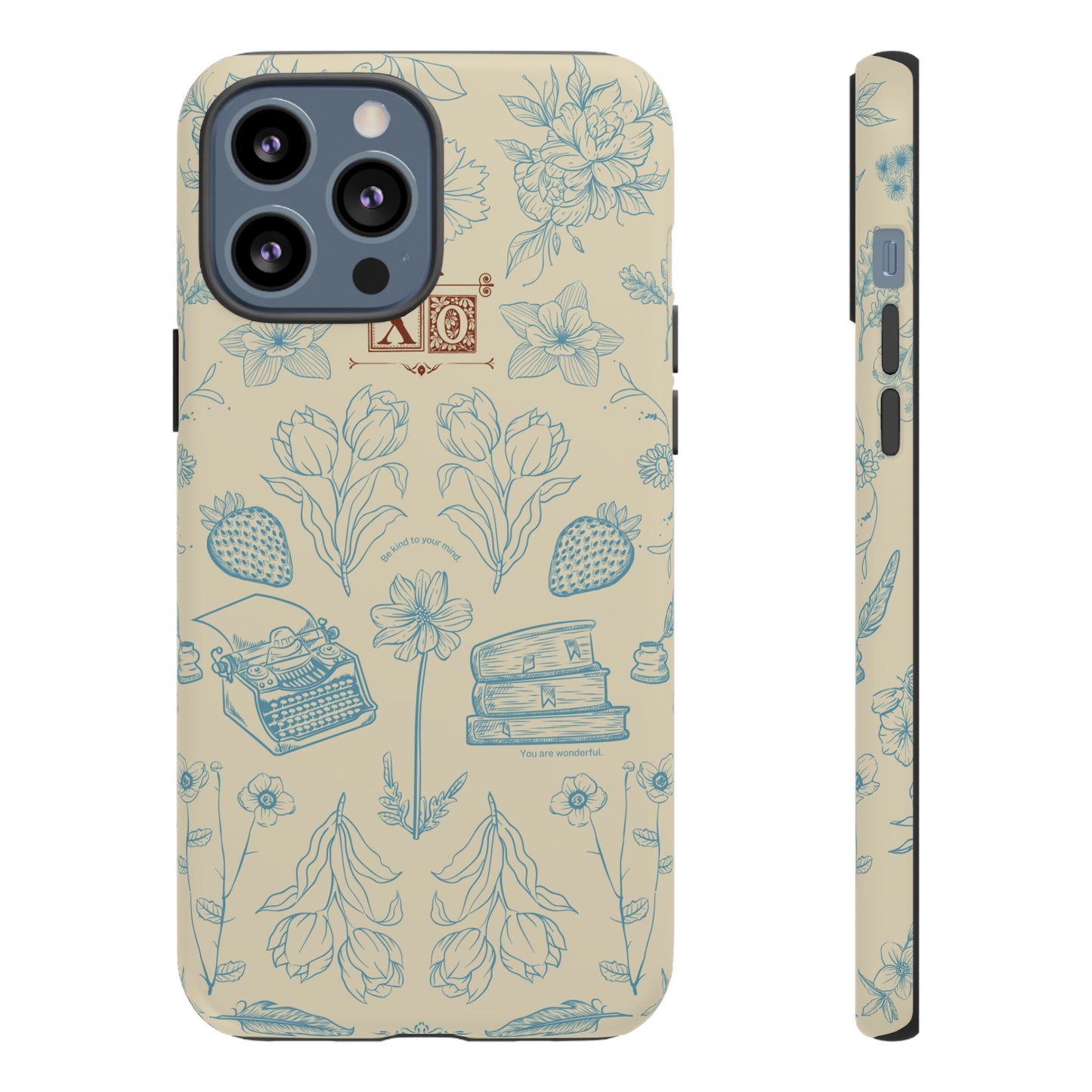 Typewriter Among The Flowers Phone Case | iPhone 15 Plus/ Pro, 14, 13, 12| Google Pixel 7, Pro, 5| Samsung Galaxy S23 All Major Phone Models