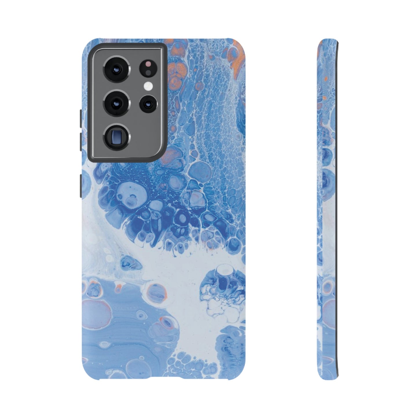 Blue and White Resin Inspired Phone Case |iPhone 15 Plus/ Pro, 14, 13, 12| Google Pixel 7, Pro, 5| Samsung Galaxy S23 All Major Phone Models