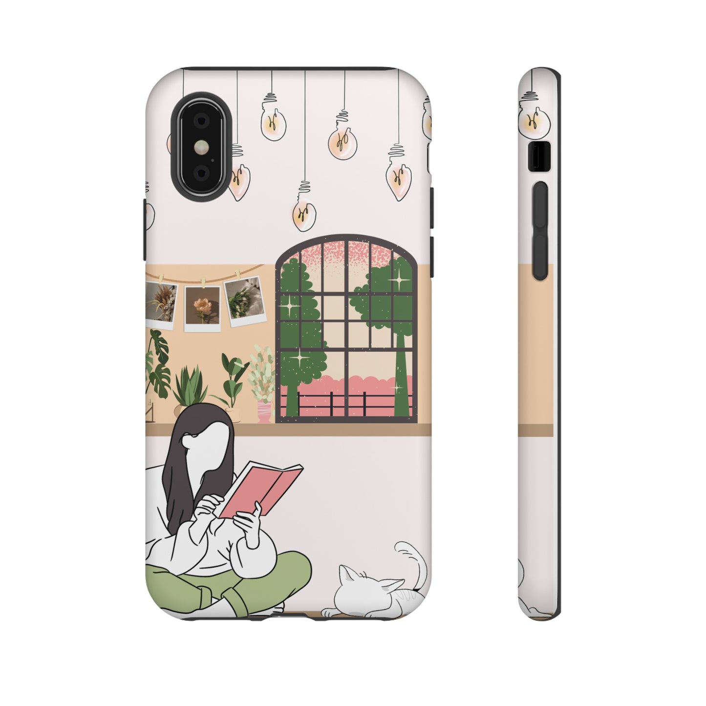 Girl and Cat Wallpaper Phone Case | iPhone 15 Plus/ Pro, 14, 13, 12| Google Pixel 7, Pro, 5| Samsung Galaxy S23 All Major Phone Models