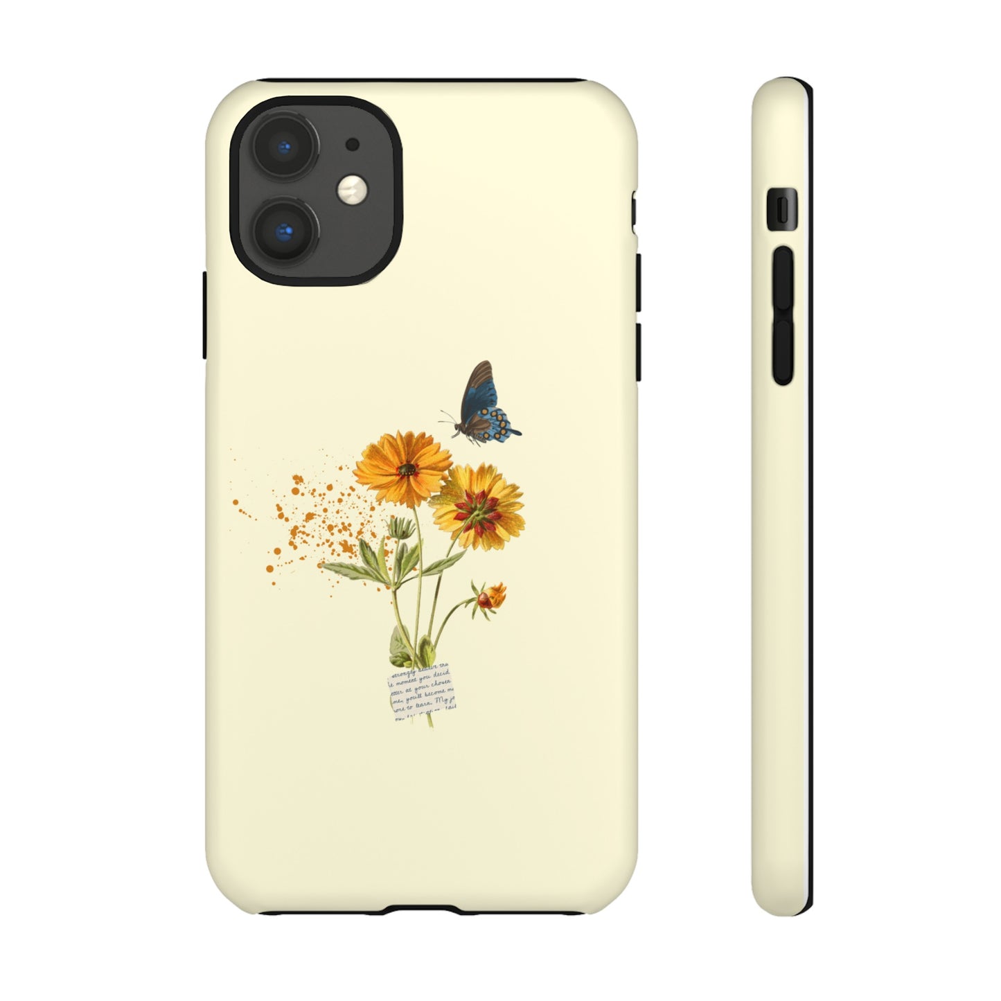 Butterfly Sunflowers Phone Case | iPhone 15 Plus/ Pro, 14, 13, 12| Google Pixel 7, Pro, 5| Samsung Galaxy S23 All Major Phone Models