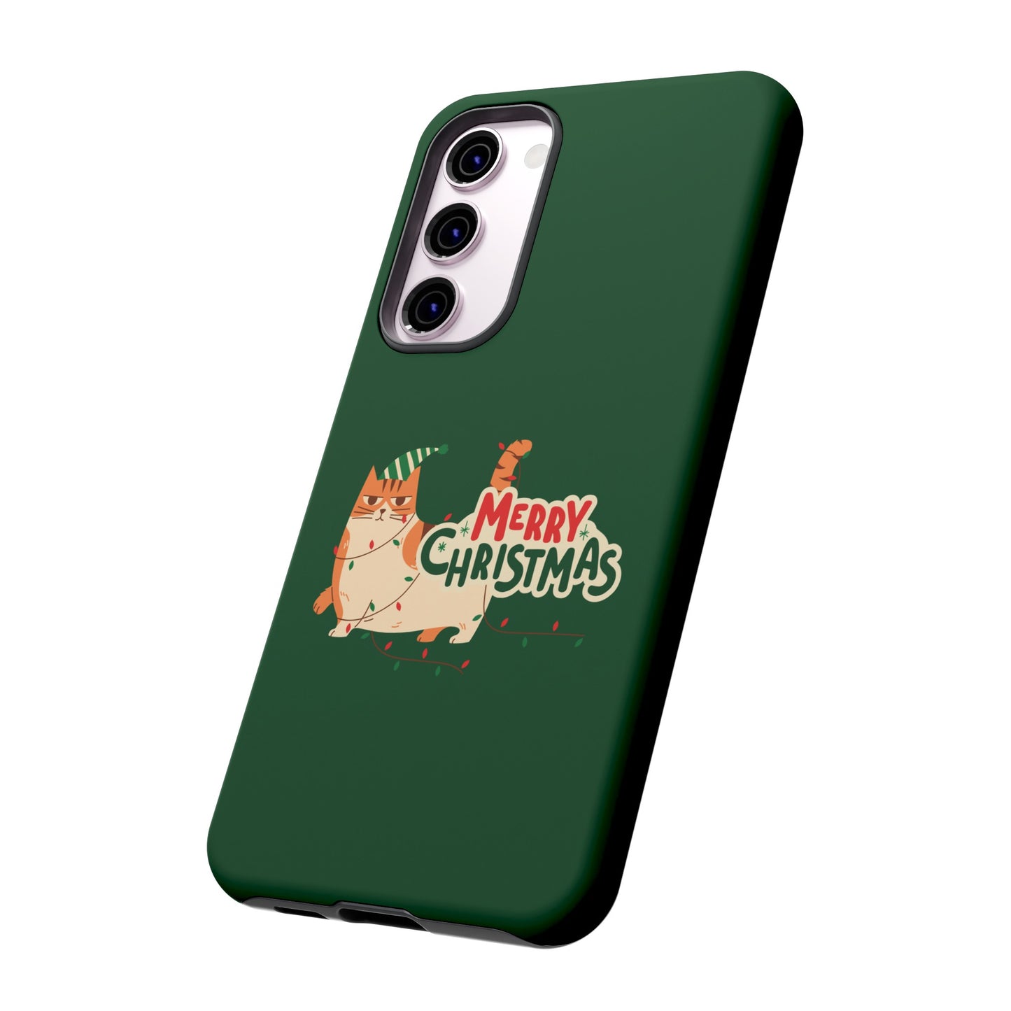 Cat Merry Christmas Phone Case | iPhone 15 Plus/ Pro, 14, 13, 12| Google Pixel 7, Pro, 5| Samsung Galaxy S23 All Major Phone Models