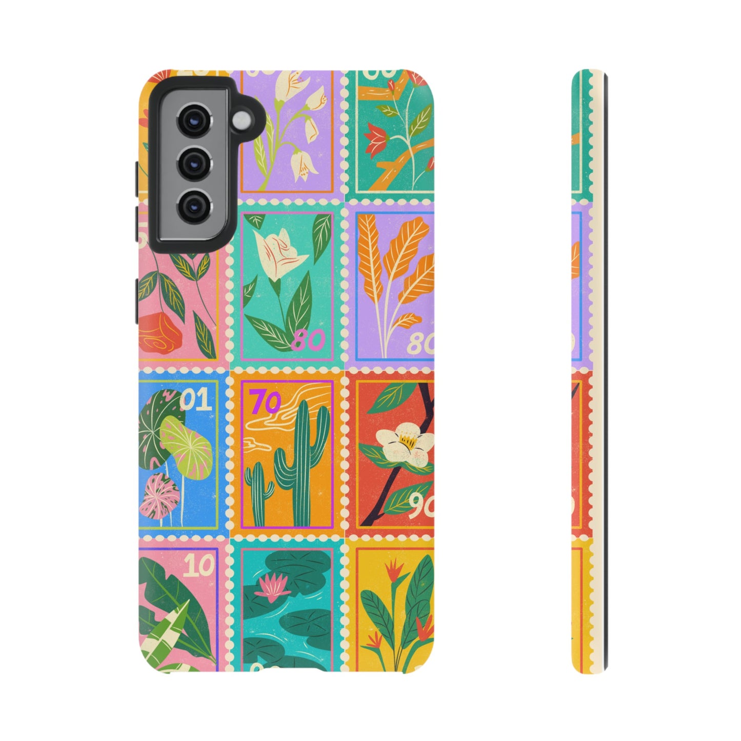 Flower Stamps Phone Case | iPhone 15 Plus/ Pro, 14, 13, 12| Google Pixel 7, Pro, 5| Samsung Galaxy S23 All Major Phone Models