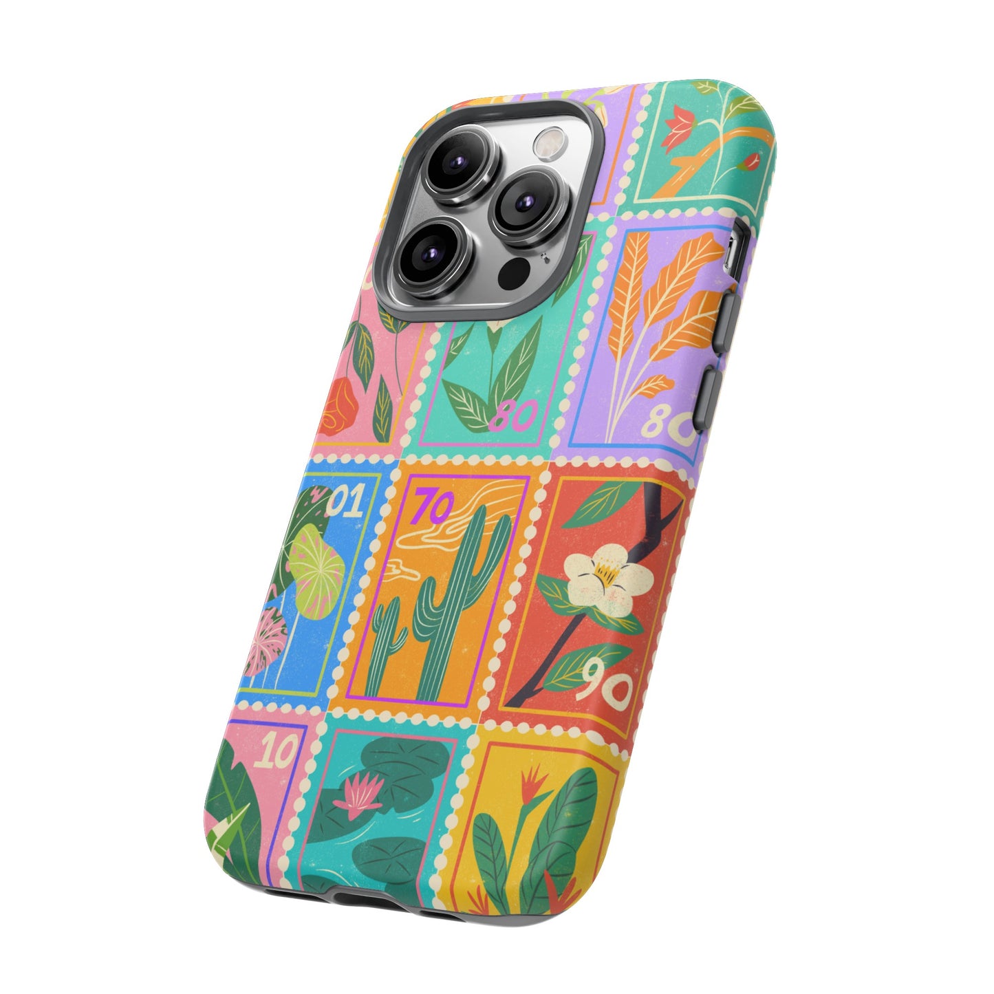 Flower Stamps Phone Case | iPhone 15 Plus/ Pro, 14, 13, 12| Google Pixel 7, Pro, 5| Samsung Galaxy S23 All Major Phone Models