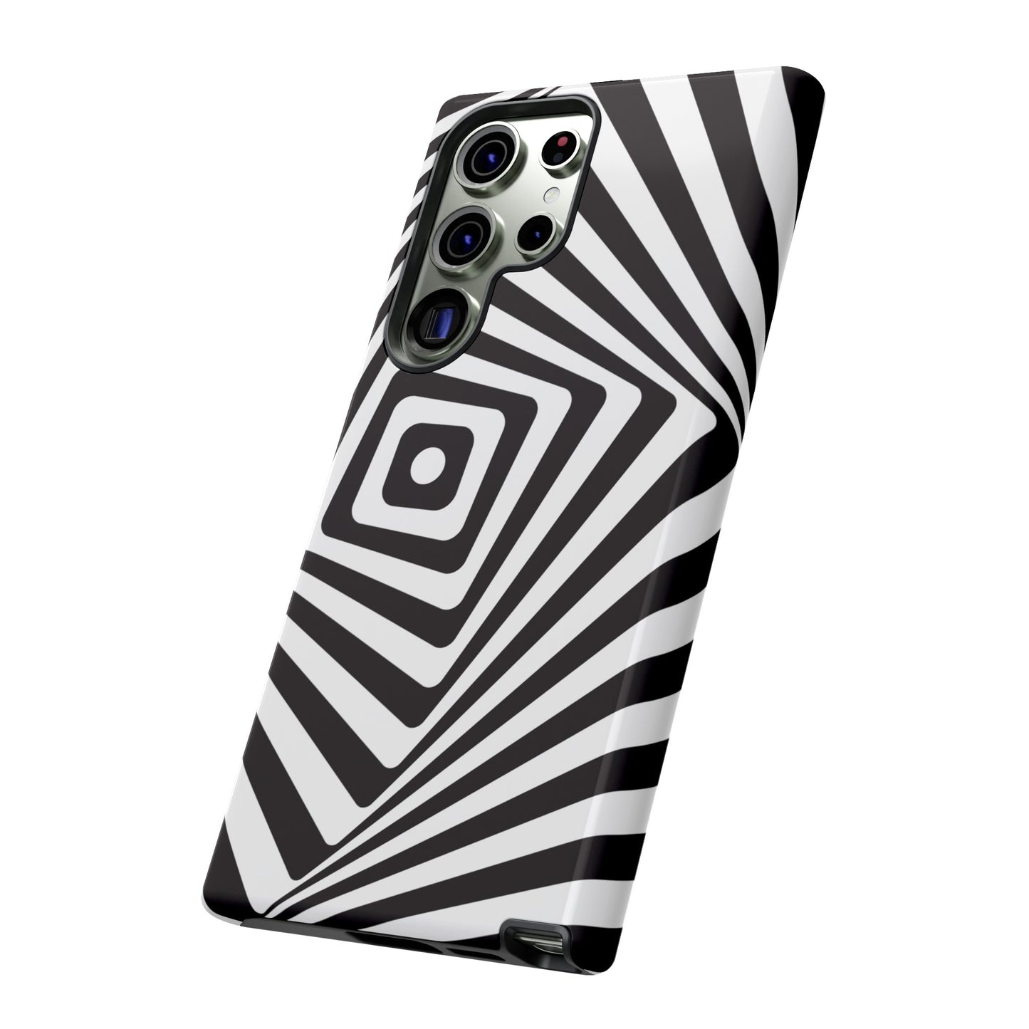 Black & White Spiral Wallpaper Phone Case | iPhone 15 Plus/ Pro, 14, 13, 12| Google Pixel 7, Pro, 5| Samsung Galaxy S23 All Major Phone Models