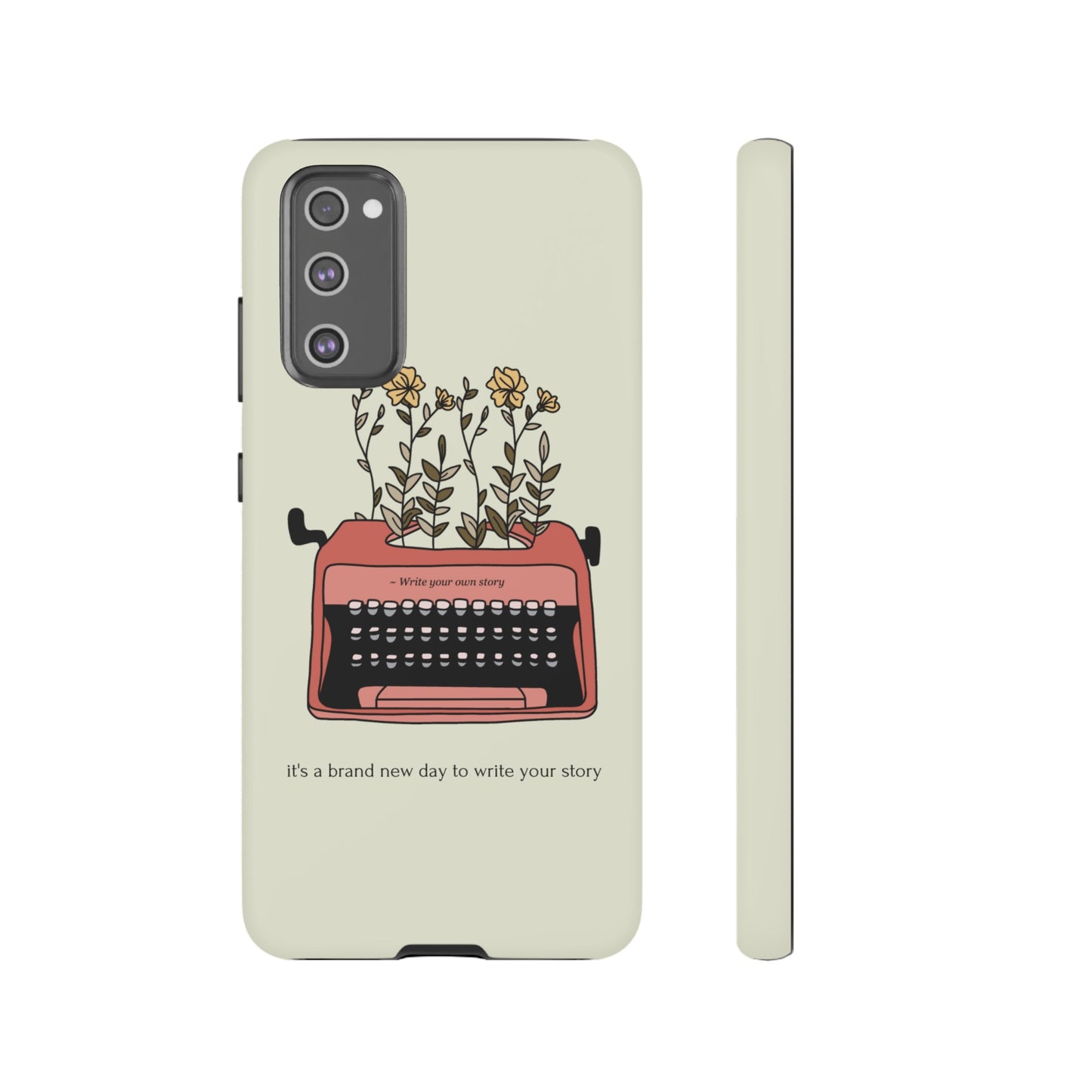 Flower Typewriter Phone Case | iPhone 15 Plus/ Pro, 14, 13, 12| Google Pixel 7, Pro, 5| Samsung Galaxy S23 All Major Phone Models