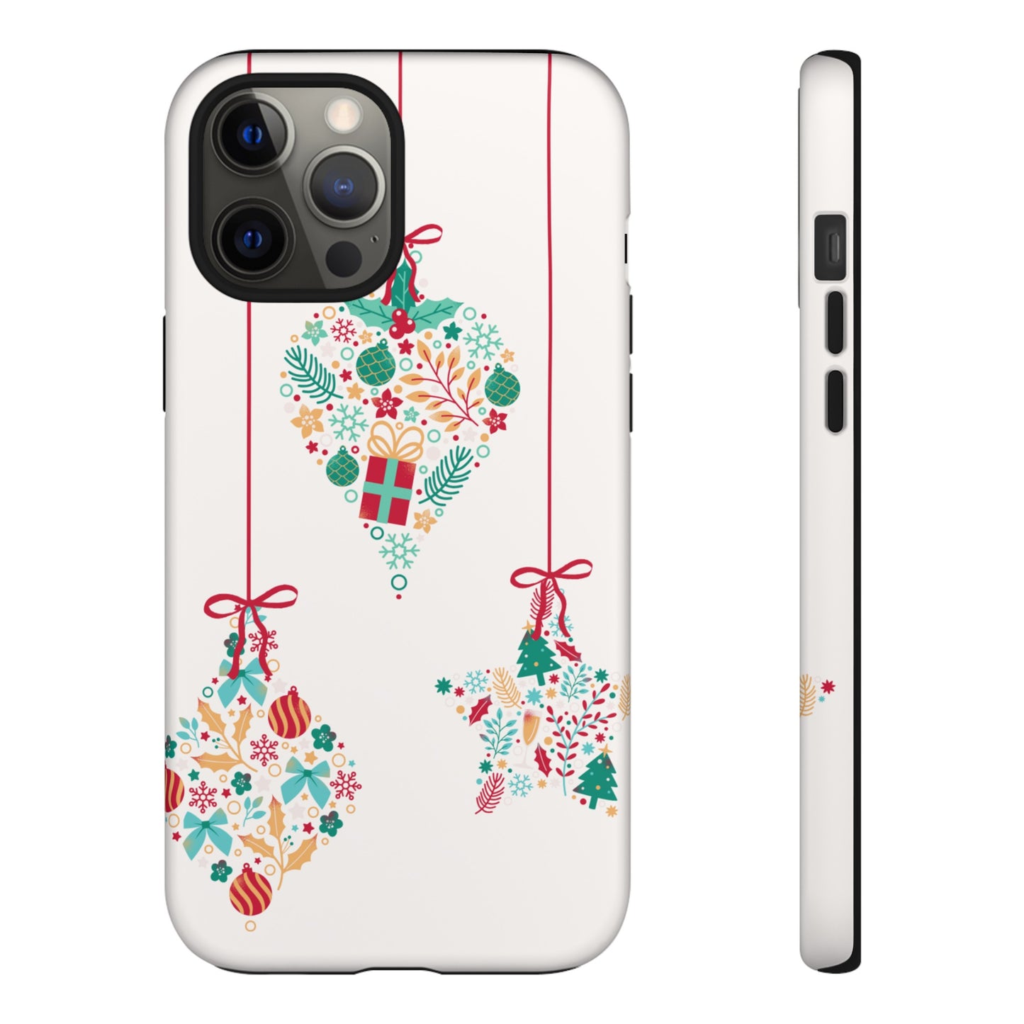 Christmas Ornaments Wallpaper Phone Case | iPhone 15 Plus/ Pro, 14, 13, 12| Google Pixel 7, Pro, 5| Samsung Galaxy S23 All Major Phone Models