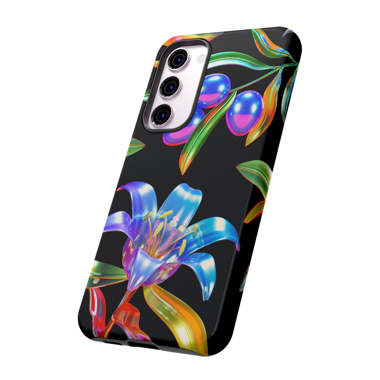 Metallic Flowers Phone Case | iPhone 15 Plus/ Pro, 14, 13, 12| Google Pixel 7, Pro, 5| Samsung Galaxy S23 All Major Phone Models