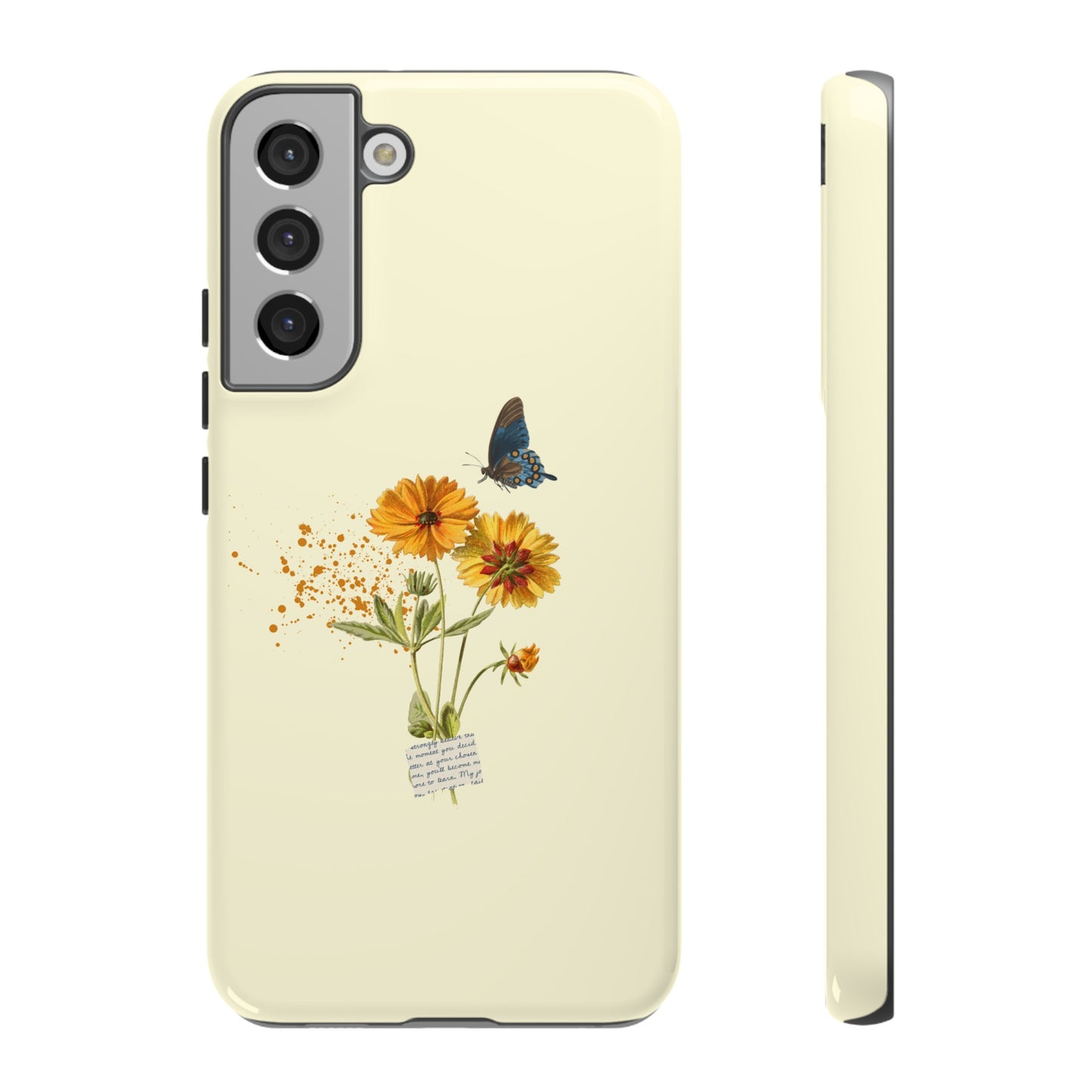 Butterfly Sunflowers Phone Case | iPhone 15 Plus/ Pro, 14, 13, 12| Google Pixel 7, Pro, 5| Samsung Galaxy S23 All Major Phone Models