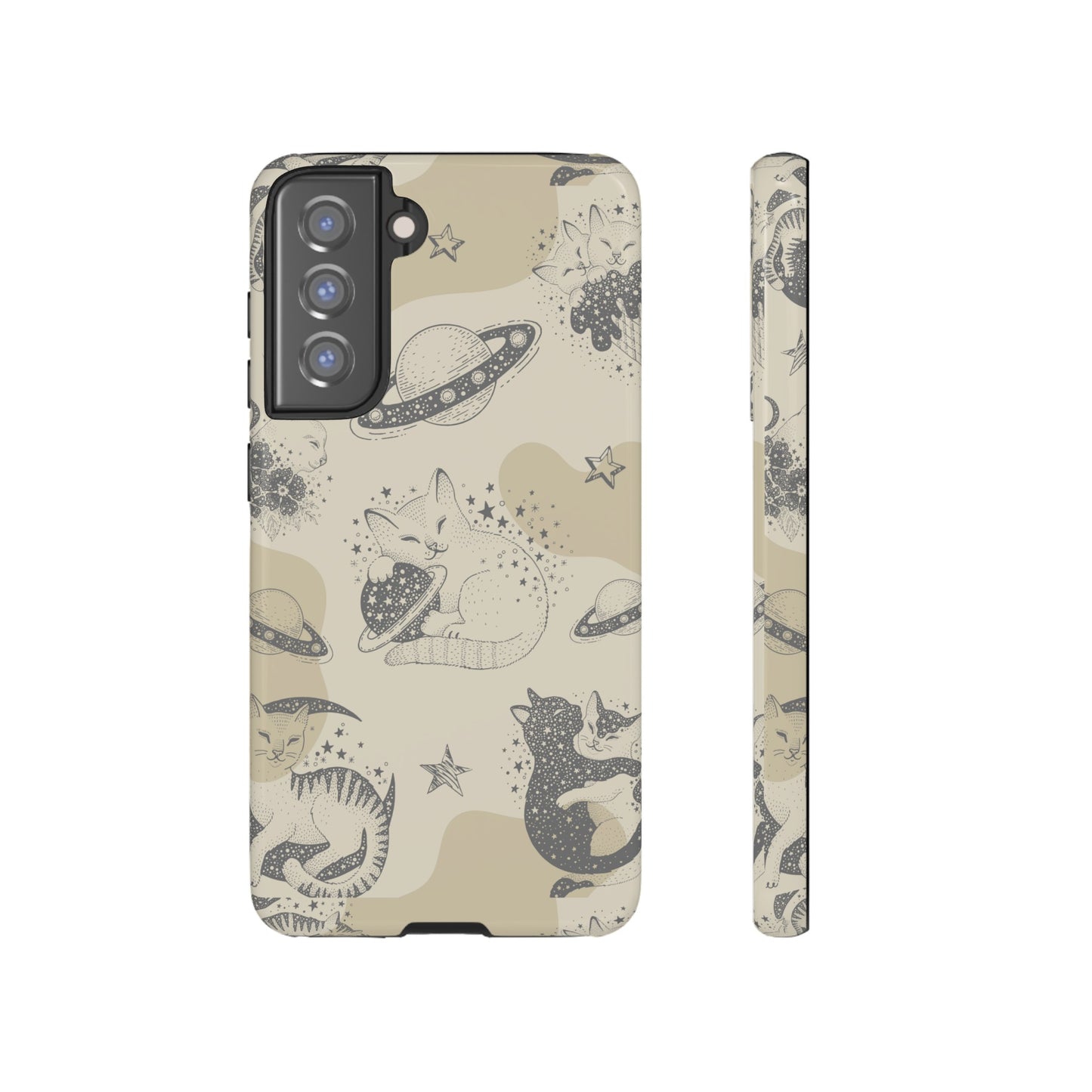 Floating Cosmic Cat Comfort Phone Case | iPhone 15 Plus/ Pro, 14, 13, 12| Google Pixel 7, Pro, 5| Samsung Galaxy S23 All Major Phone Models