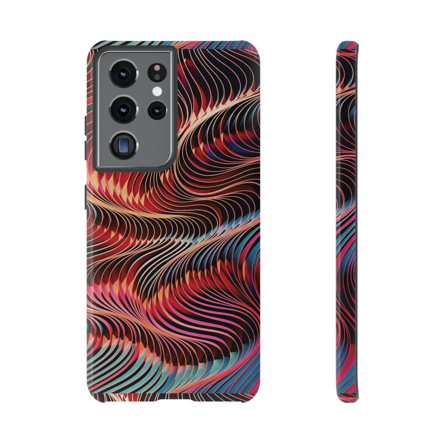 Wavy Crimson Abstract Wallpaper Phone Case|iPhone 15 Plus/ Pro, 14, 13, 12|Google Pixel 7, Pro, 5| Samsung Galaxy S23 All Major Phone Models