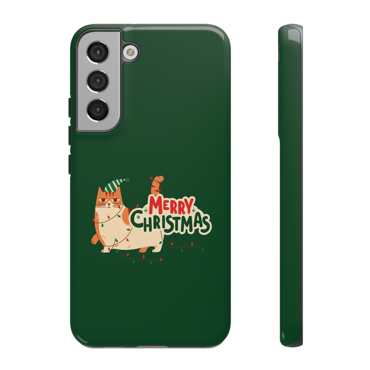 Cat Merry Christmas Phone Case | iPhone 15 Plus/ Pro, 14, 13, 12| Google Pixel 7, Pro, 5| Samsung Galaxy S23 All Major Phone Models