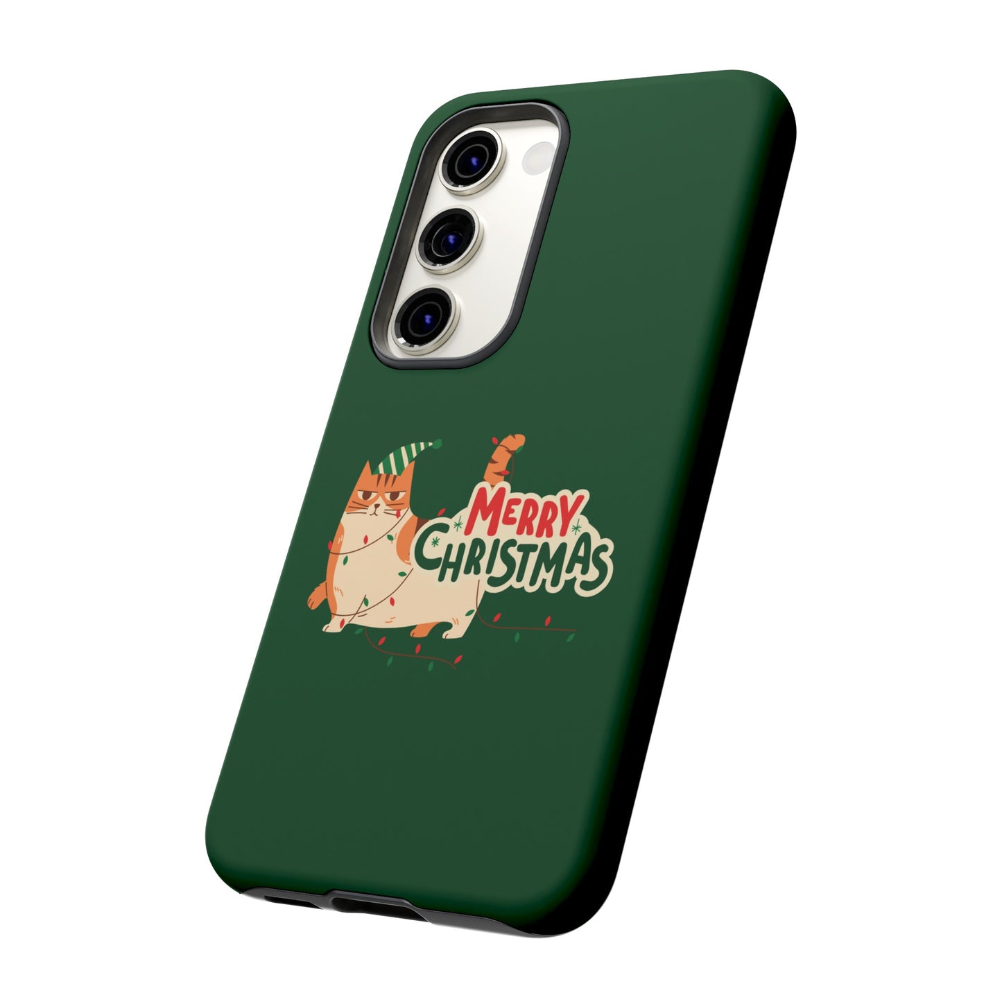 Cat Merry Christmas Phone Case | iPhone 15 Plus/ Pro, 14, 13, 12| Google Pixel 7, Pro, 5| Samsung Galaxy S23 All Major Phone Models