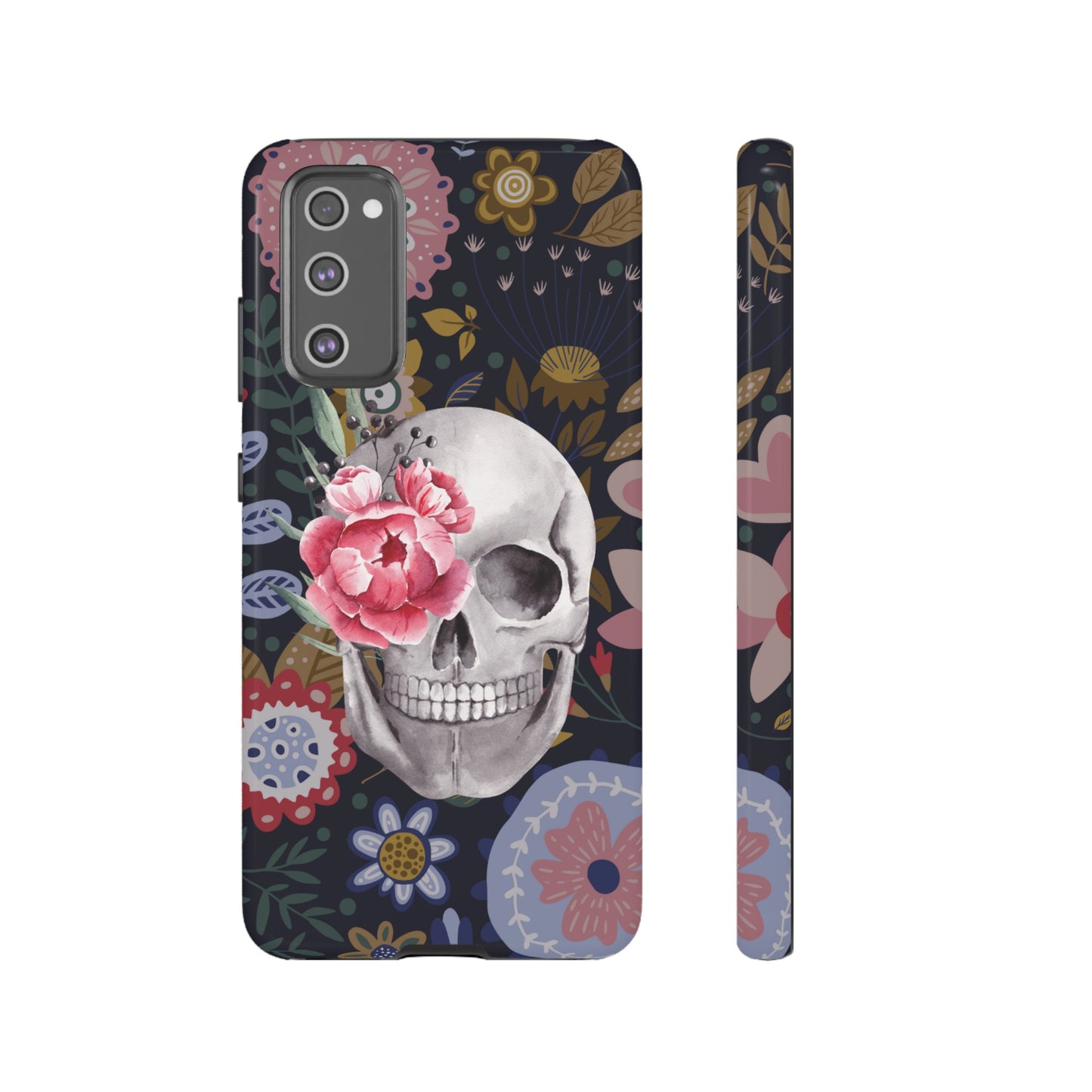 Floral Skull Wallpaper Phone Case | iPhone 15 Plus/ Pro, 14, 13, 12| Google Pixel 7, Pro, 5| Samsung Galaxy S23 All Major Phone Models