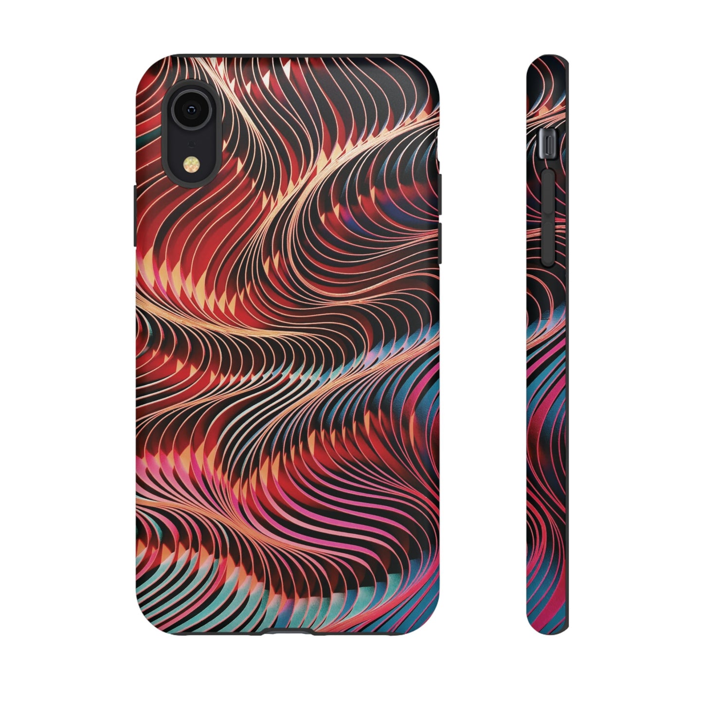 Wavy Crimson Abstract Wallpaper Phone Case|iPhone 15 Plus/ Pro, 14, 13, 12|Google Pixel 7, Pro, 5| Samsung Galaxy S23 All Major Phone Models