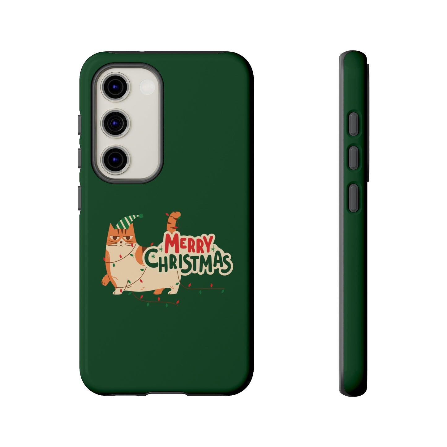 Cat Merry Christmas Phone Case | iPhone 15 Plus/ Pro, 14, 13, 12| Google Pixel 7, Pro, 5| Samsung Galaxy S23 All Major Phone Models