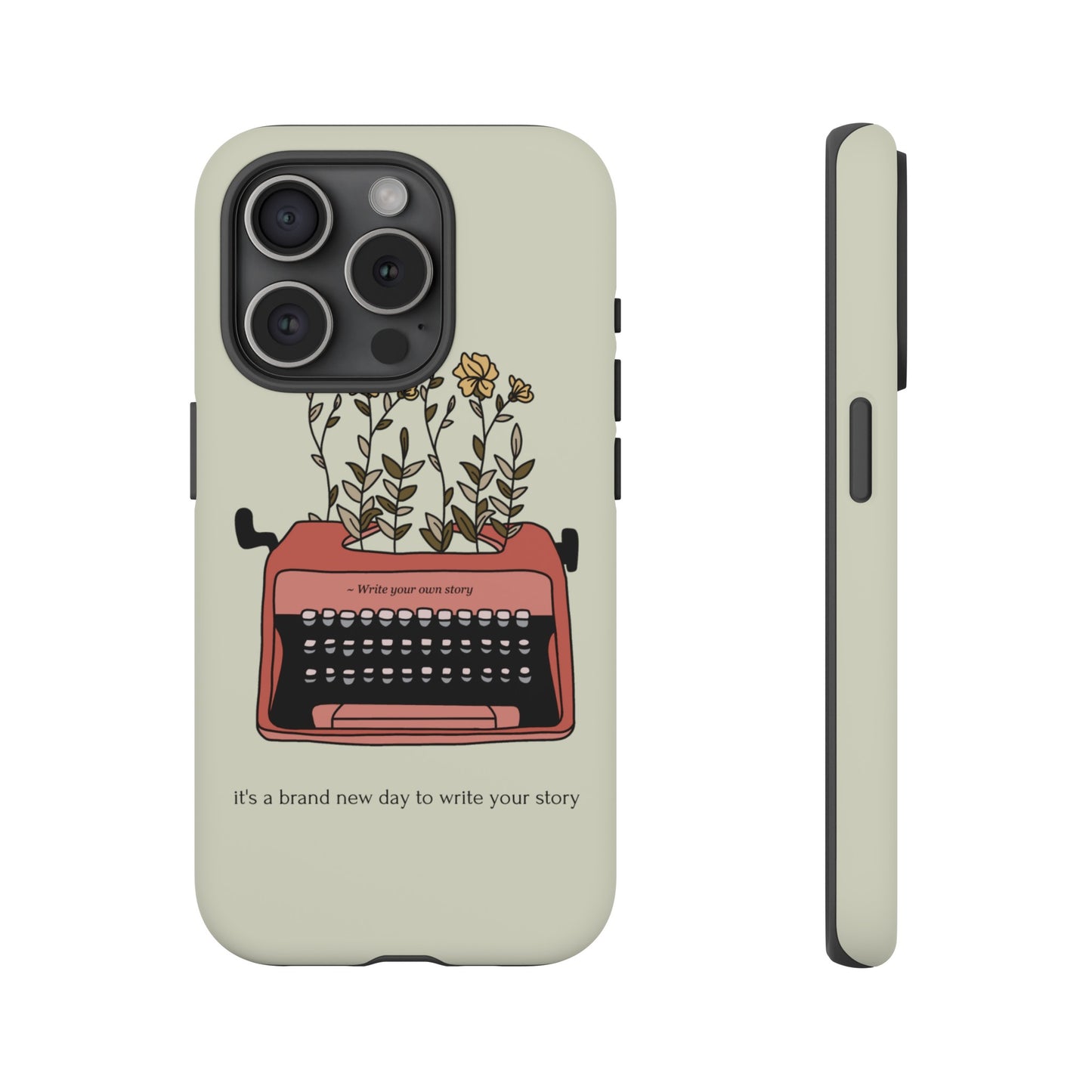 Flower Typewriter Phone Case | iPhone 15 Plus/ Pro, 14, 13, 12| Google Pixel 7, Pro, 5| Samsung Galaxy S23 All Major Phone Models