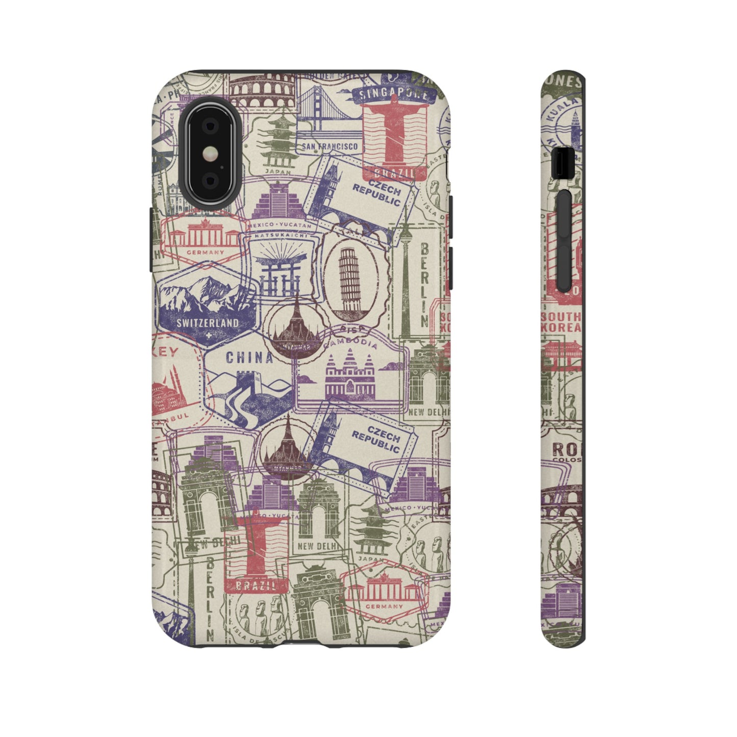 Travel Stamp Wallpaper Phone Case | iPhone 15 Plus/ Pro, 14, 13, 12| Google Pixel 7, Pro, 5| Samsung Galaxy S23 All Major Phone Models