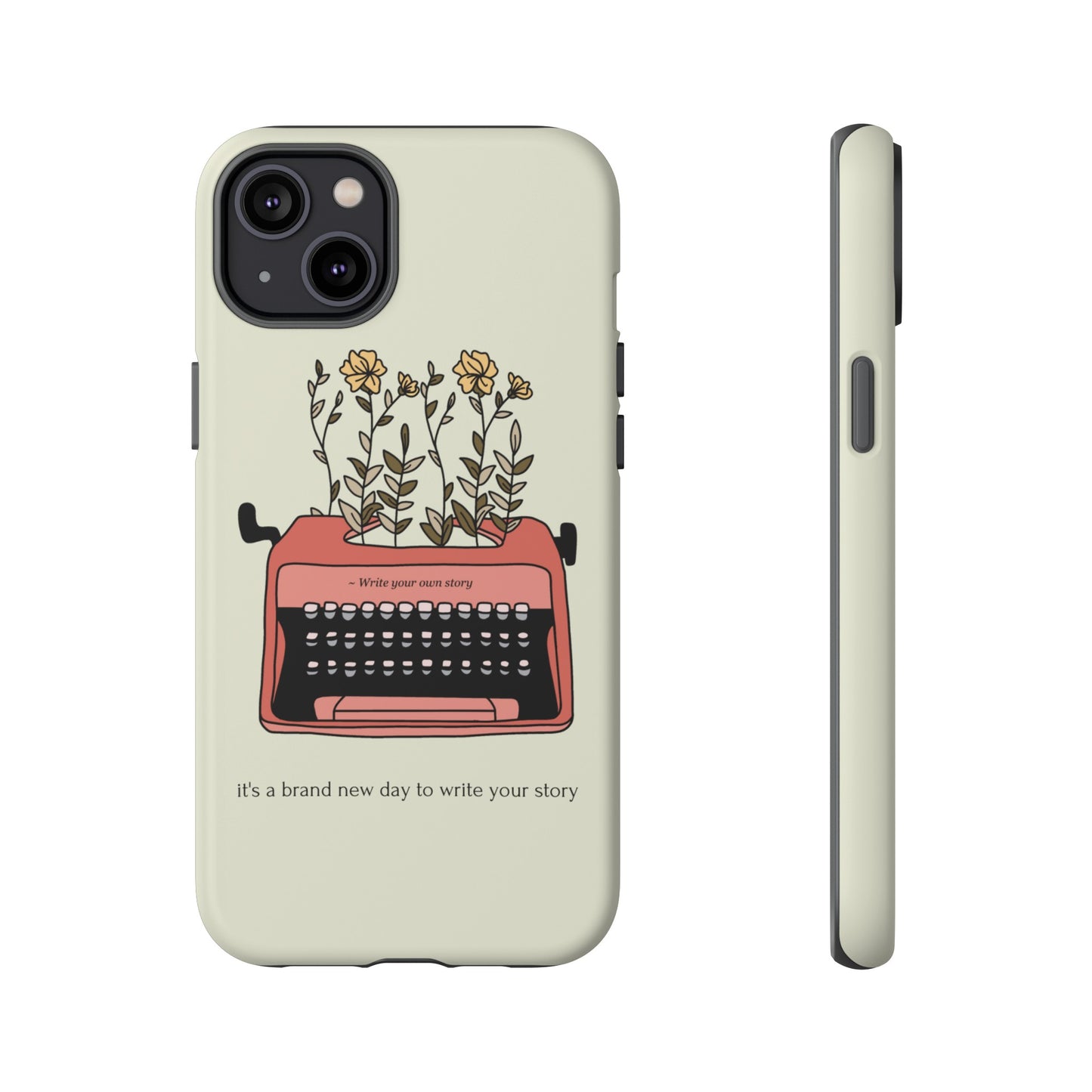 Flower Typewriter Phone Case | iPhone 15 Plus/ Pro, 14, 13, 12| Google Pixel 7, Pro, 5| Samsung Galaxy S23 All Major Phone Models