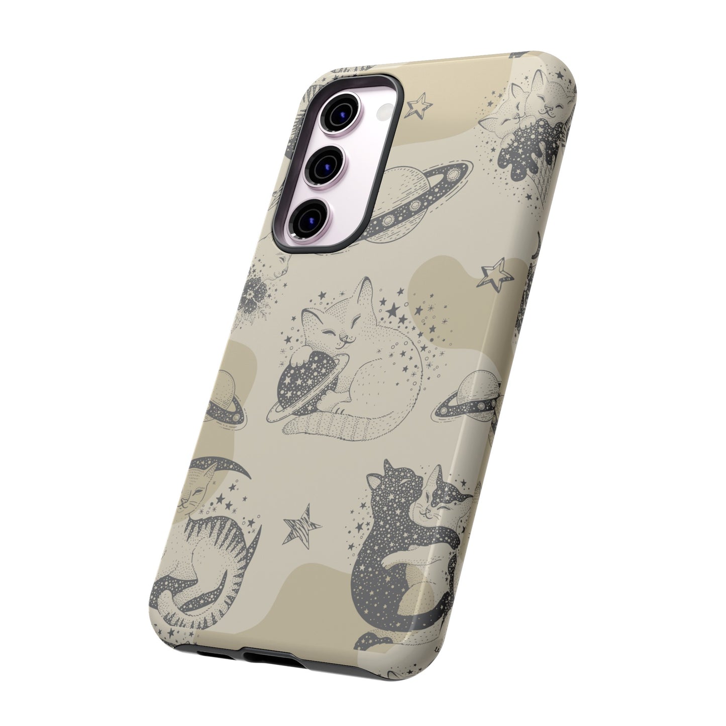 Floating Cosmic Cat Comfort Phone Case | iPhone 15 Plus/ Pro, 14, 13, 12| Google Pixel 7, Pro, 5| Samsung Galaxy S23 All Major Phone Models