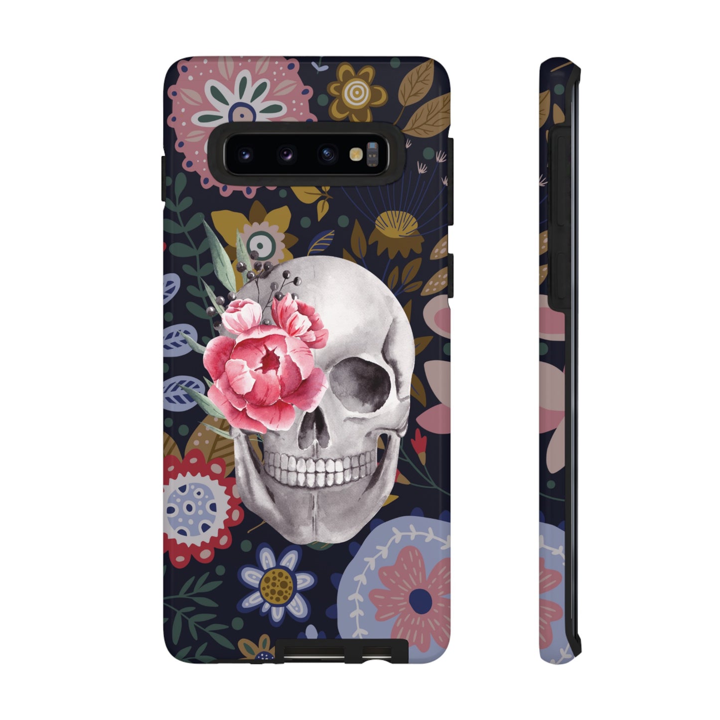 Floral Skull Wallpaper Phone Case | iPhone 15 Plus/ Pro, 14, 13, 12| Google Pixel 7, Pro, 5| Samsung Galaxy S23 All Major Phone Models