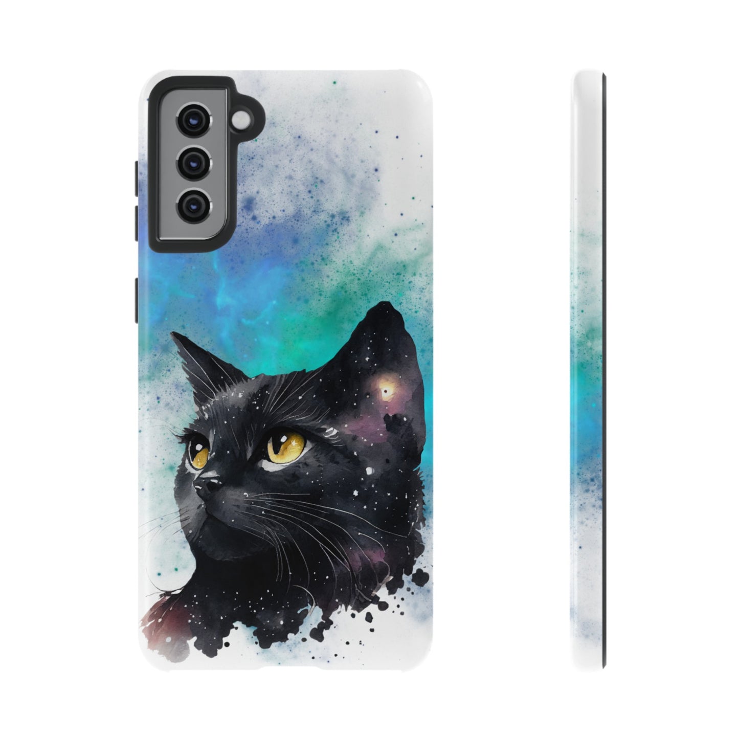 Cosmic Black Cat Phone Case | iPhone 15 Plus/ Pro, 14, 13, 12| Google Pixel 7, Pro, 5| Samsung Galaxy S23 All Major Phone Models