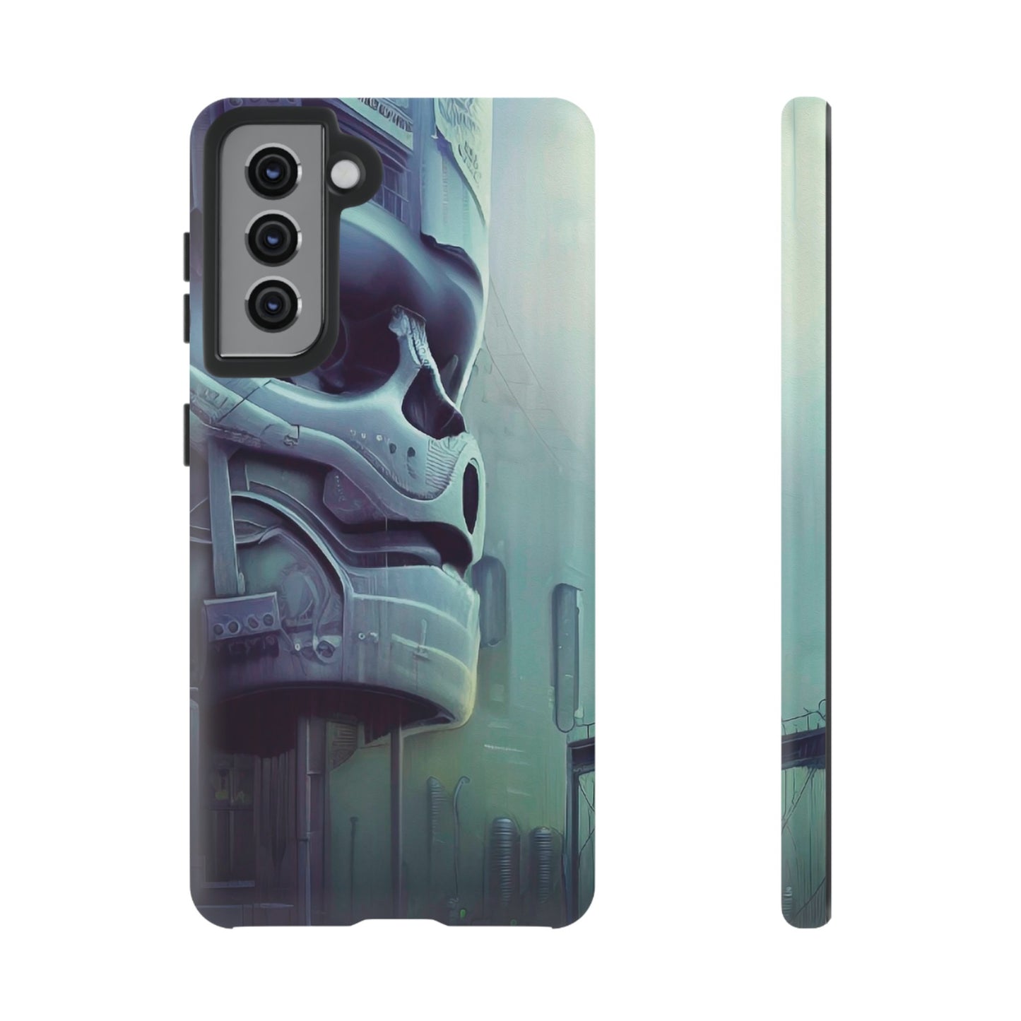 Sci-Fi Skull Wallpaper Phone Case | iPhone 15 Plus/ Pro, 14, 13, 12| Google Pixel 7, Pro, 5| Samsung Galaxy S23 All Major Phone Models