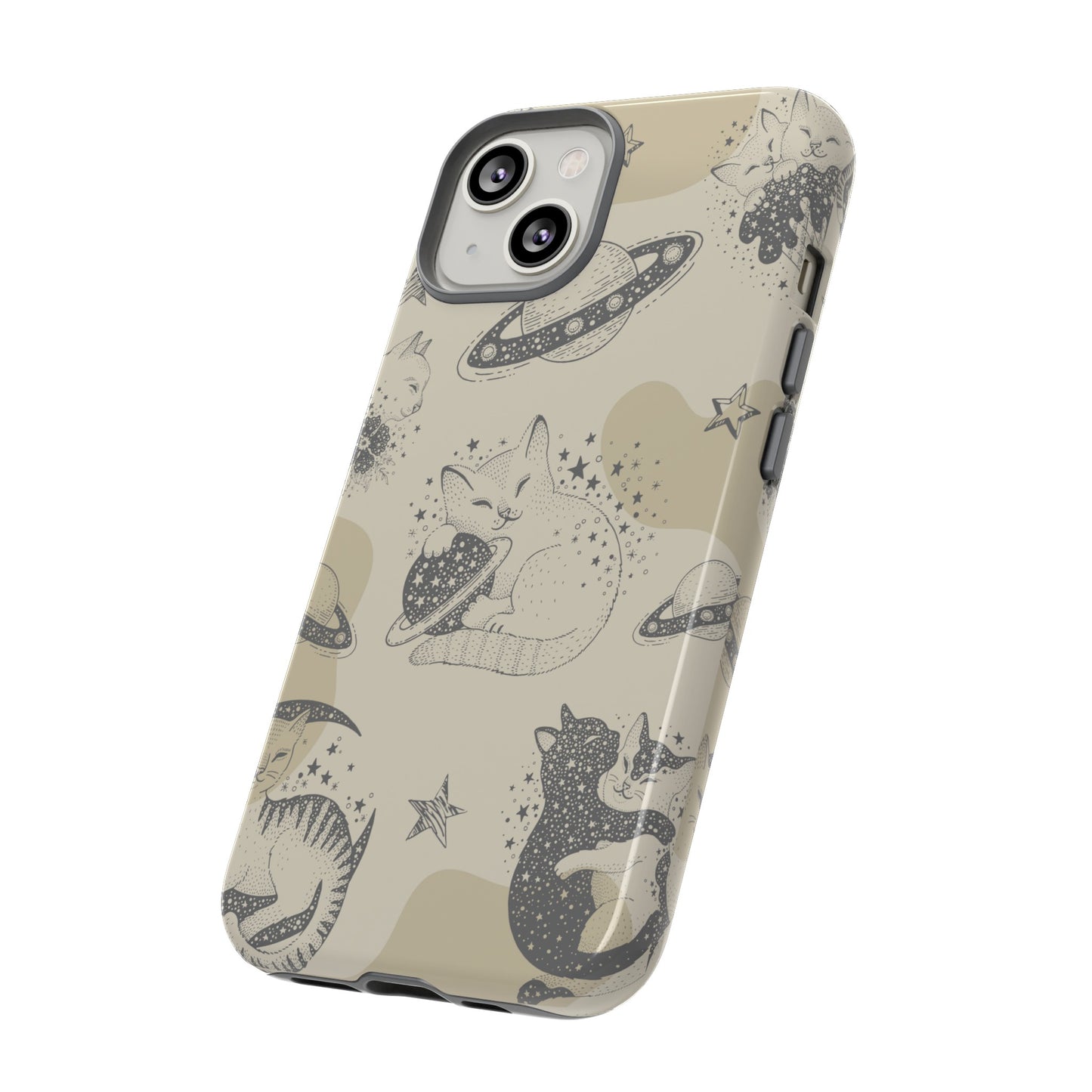 Floating Cosmic Cat Comfort Phone Case | iPhone 15 Plus/ Pro, 14, 13, 12| Google Pixel 7, Pro, 5| Samsung Galaxy S23 All Major Phone Models